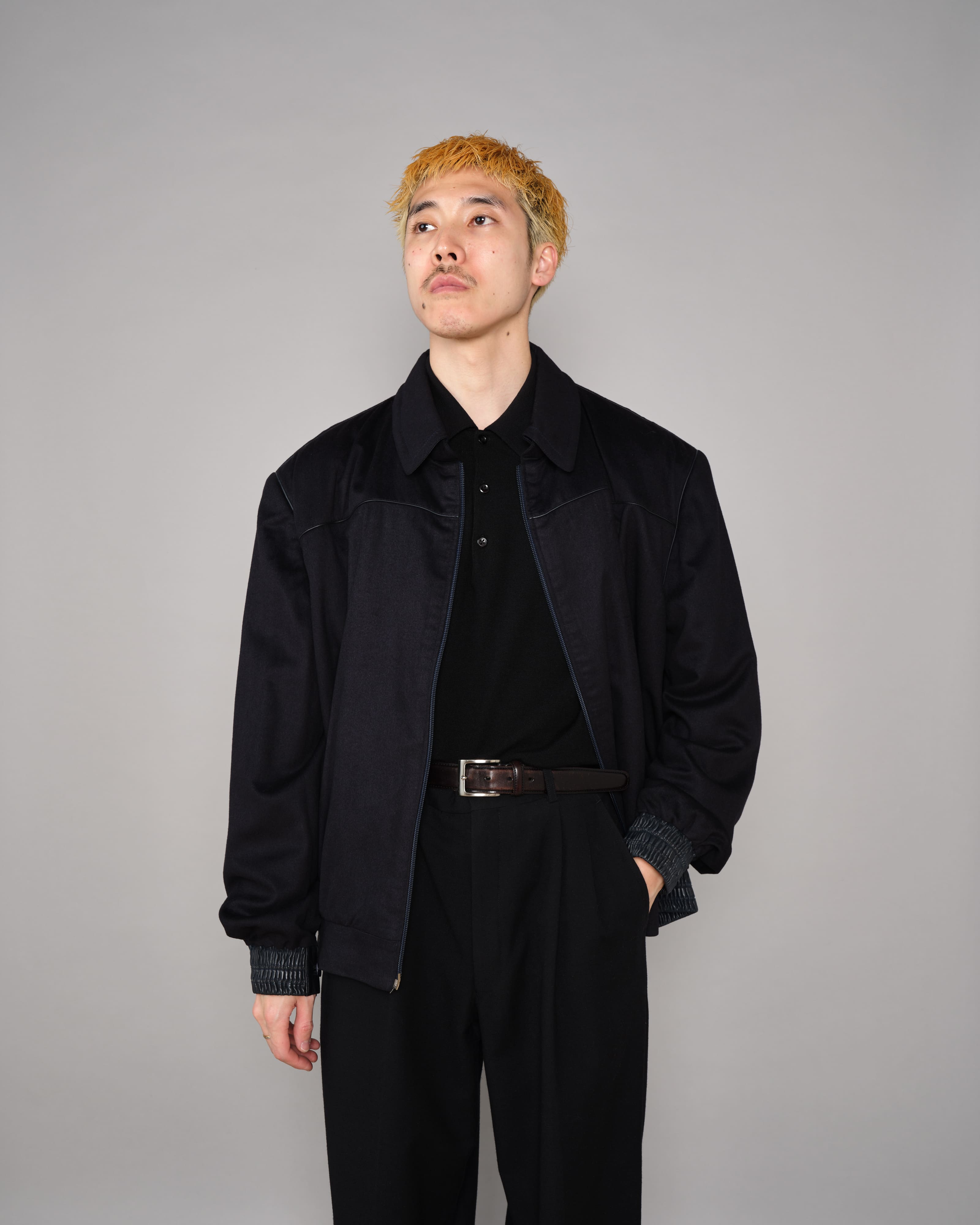 【~90's】Old ZILLI Cashmere Silk Zip Up Blouson Size.54