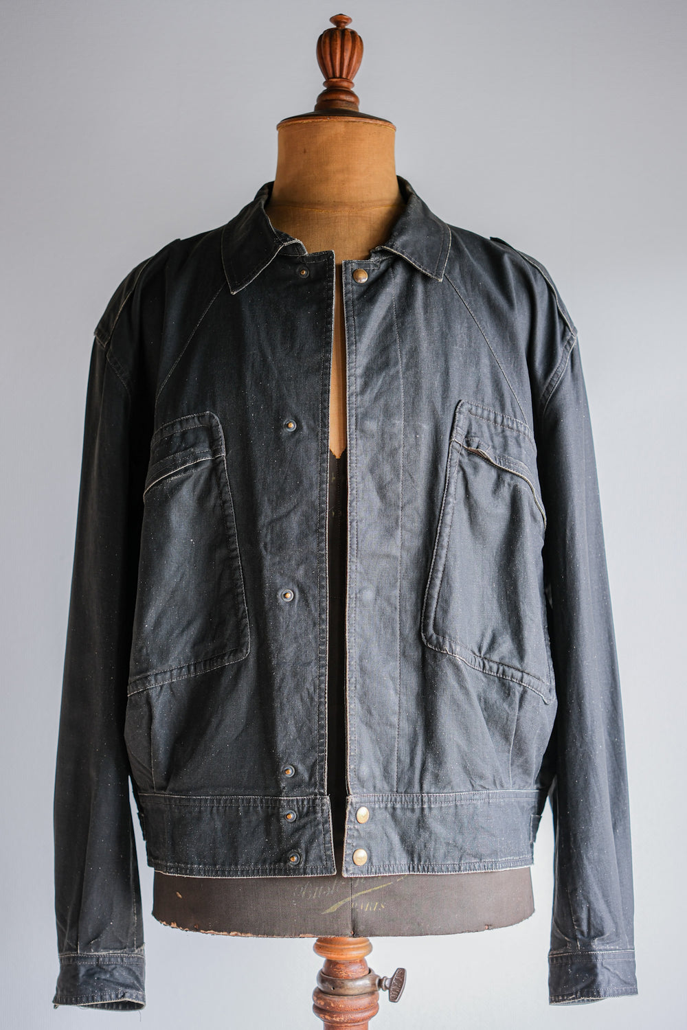 ［~80's］Old EMPORIO ARMANI Black Cotton Linen Jacket