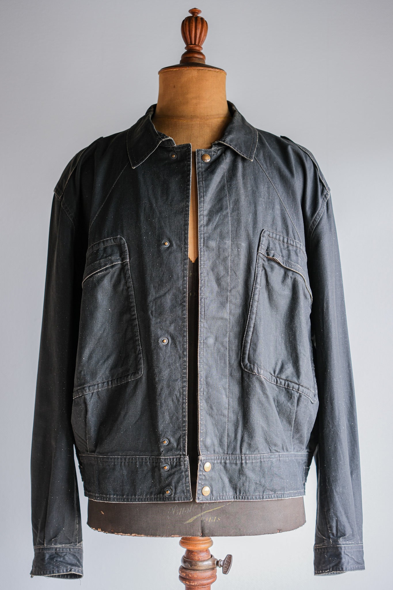 ［~80's］Old EMPORIO ARMANI Black Cotton Linen Jacket