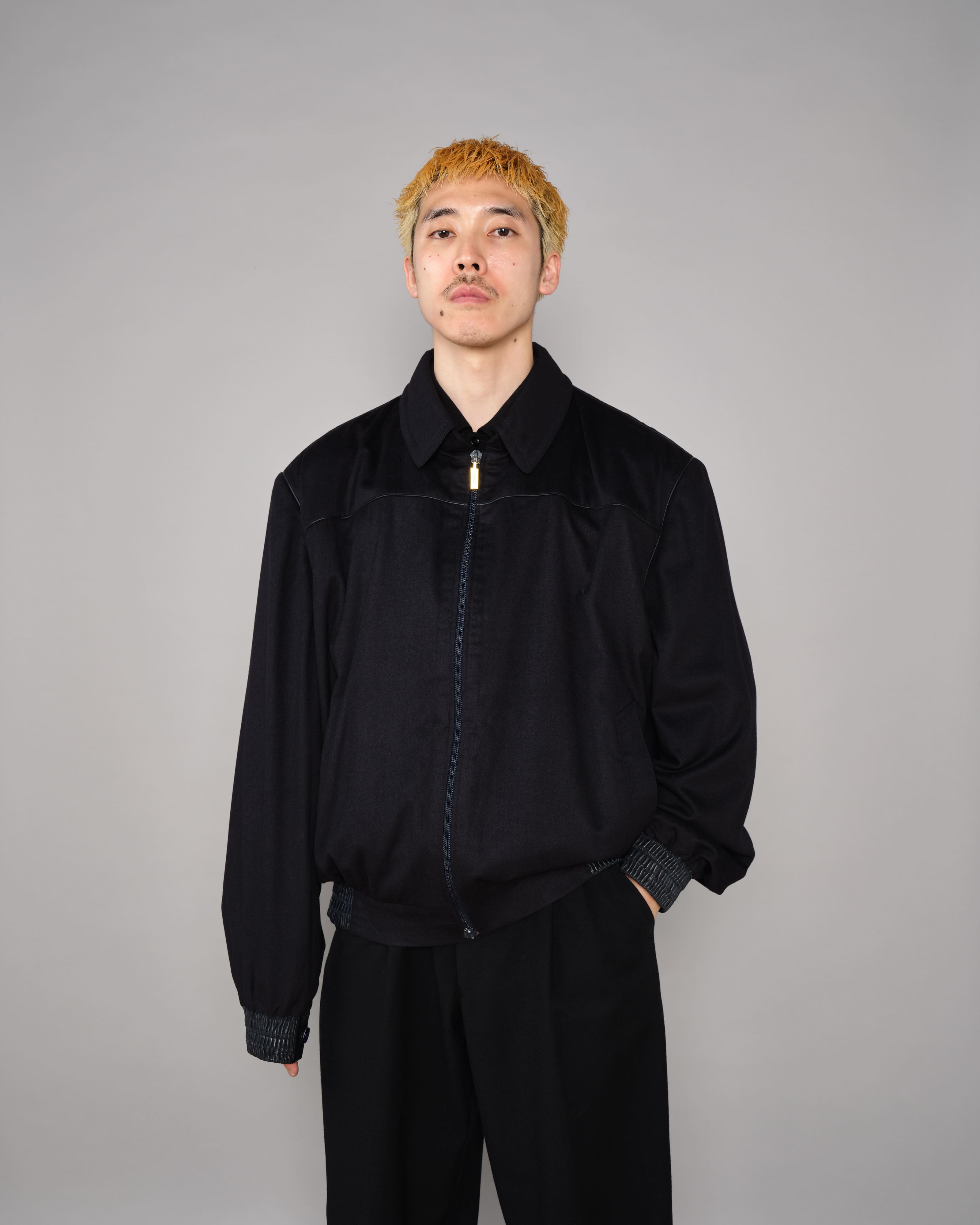 【~90's】Old ZILLI Cashmere Silk Zip Up Blouson Size.54