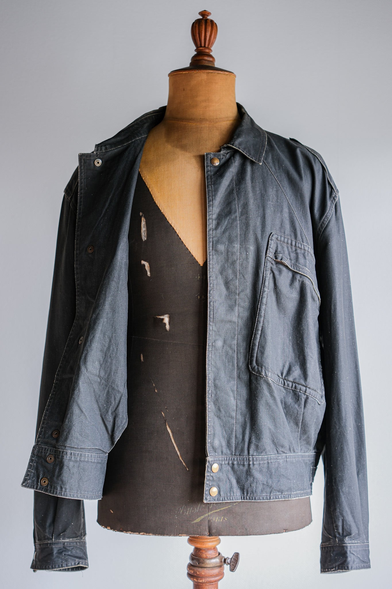 ［~80's］Old EMPORIO ARMANI Black Cotton Linen Jacket