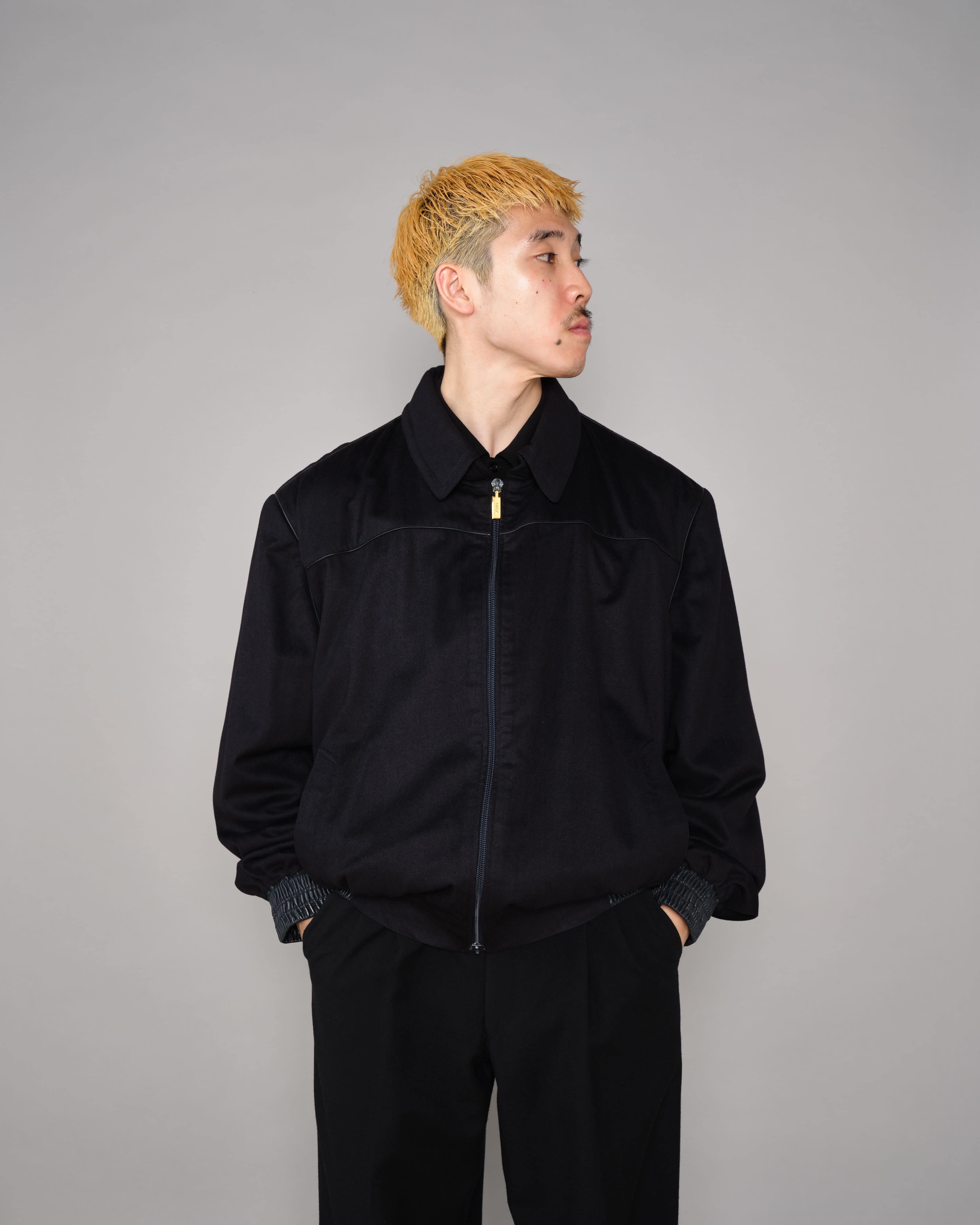 90's】Old ZILLI Cashmere Silk Zip Up Blouson Size.54 90's】Old ZILLI Cashmere Silk Zip Up Blouson Size.54
