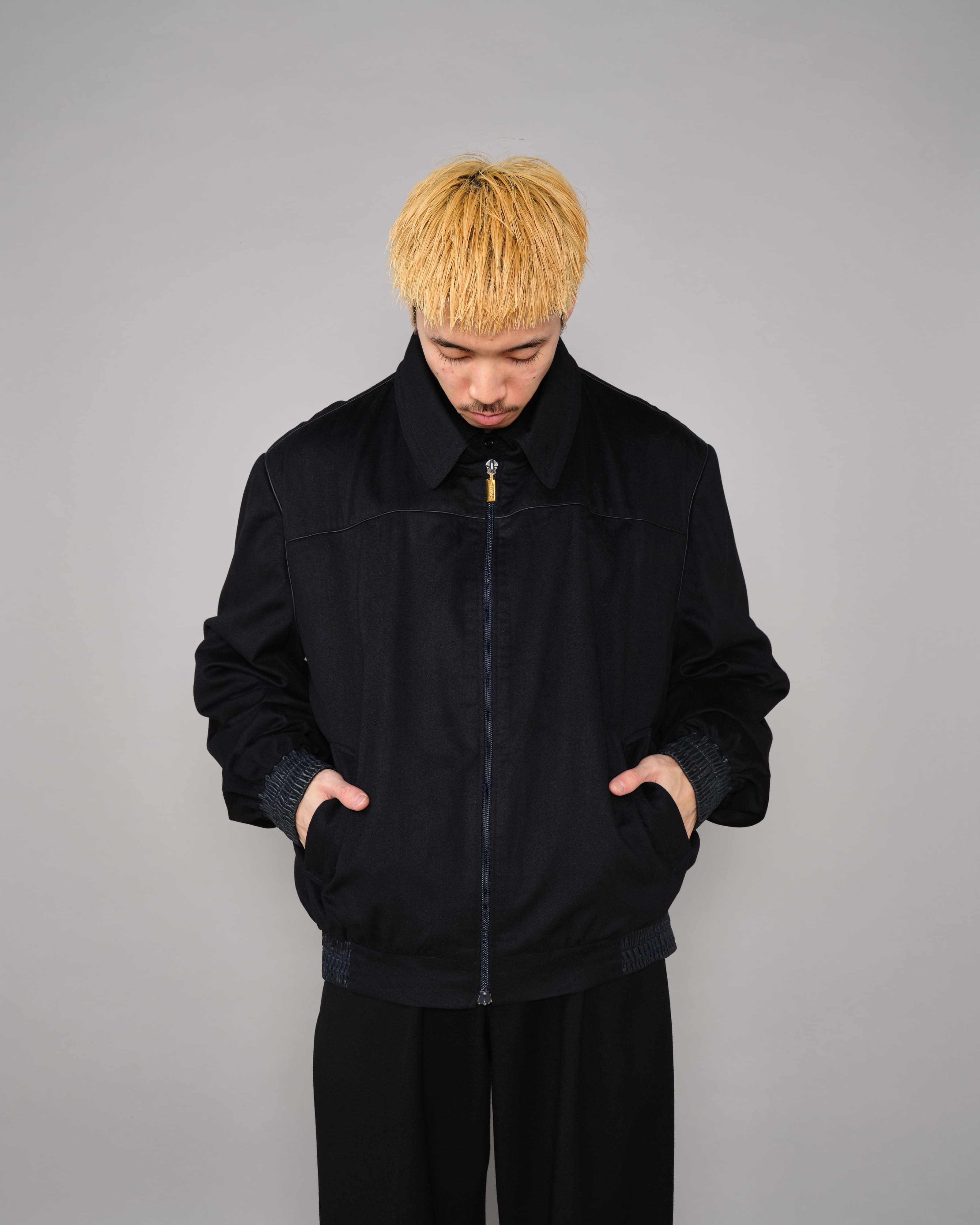 【~90's】Old ZILLI Cashmere Silk Zip Up Blouson Size.54