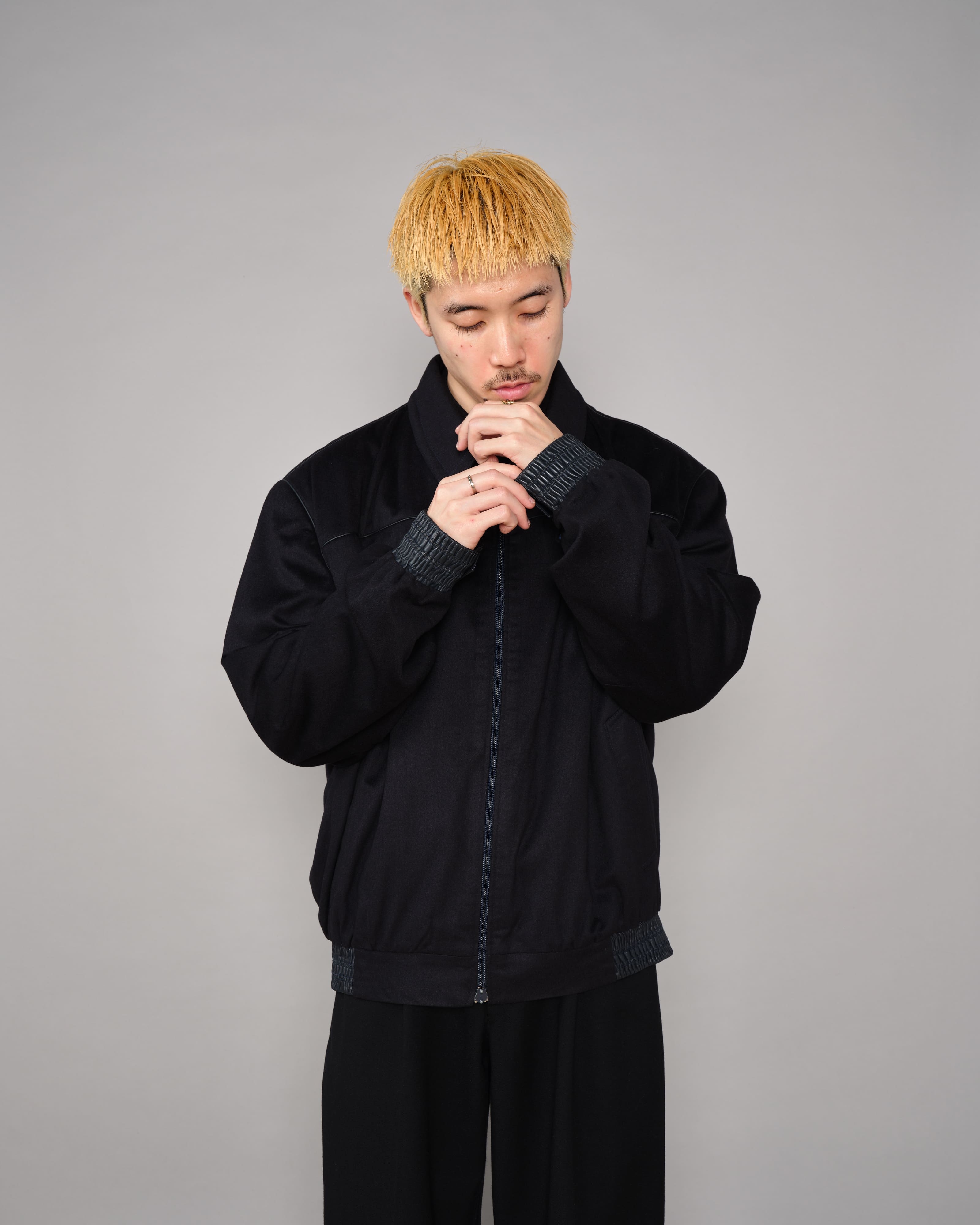 【~90's】Old ZILLI Cashmere Silk Zip Up Blouson Size.54