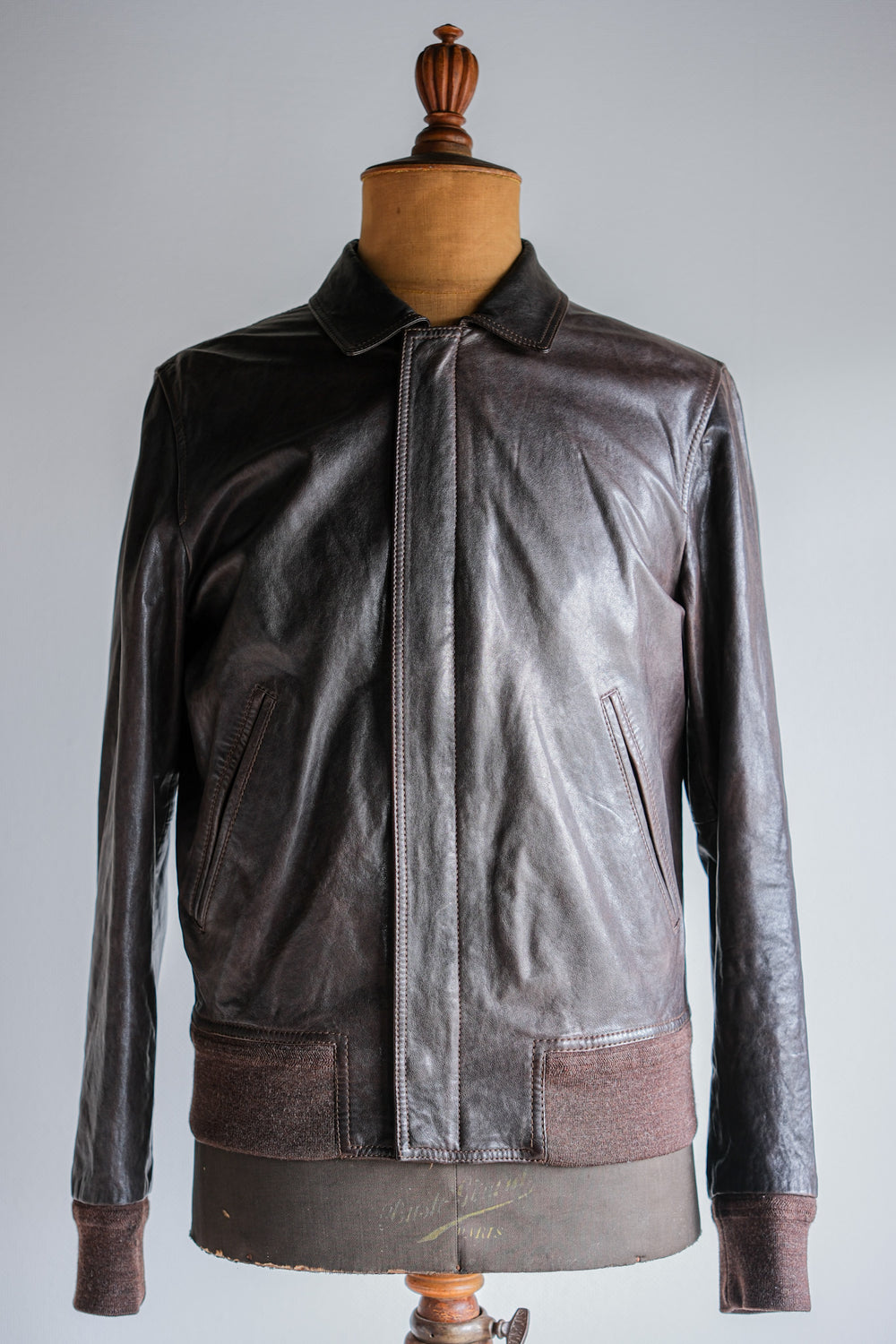 ［~2010's］Old PRADA LINEA ROSSA Brown Leather Blouson Size.48 "PRADA SPORT"