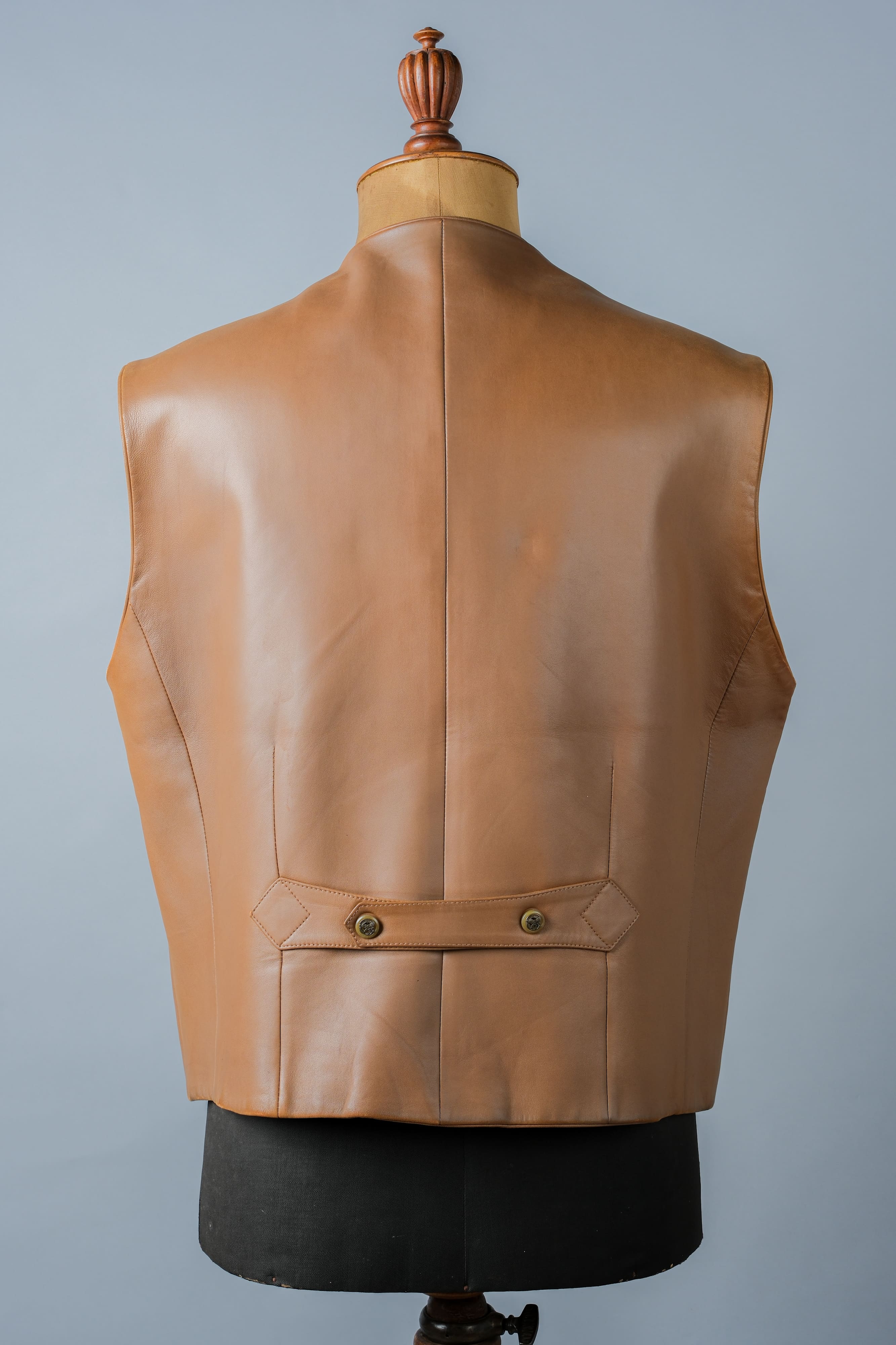 [~ 00's] Old Arnys Paris Lambskin Leather Gilet Size.54 "Bordé"