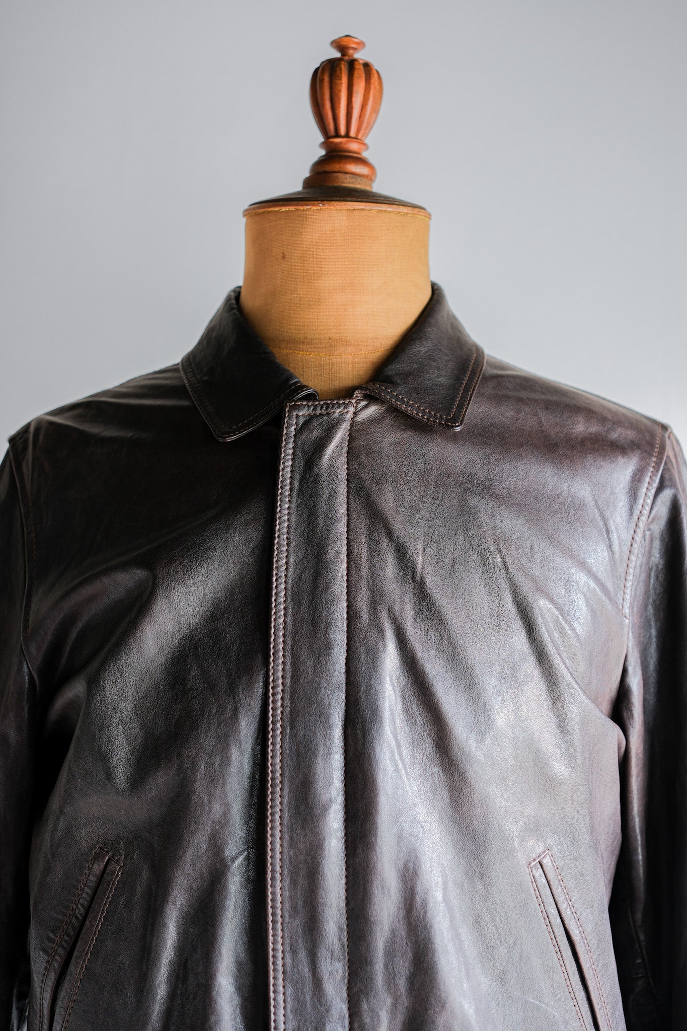 ［~2010's］Old PRADA LINEA ROSSA Brown Leather Blouson Size.48 "PRADA SPORT"
