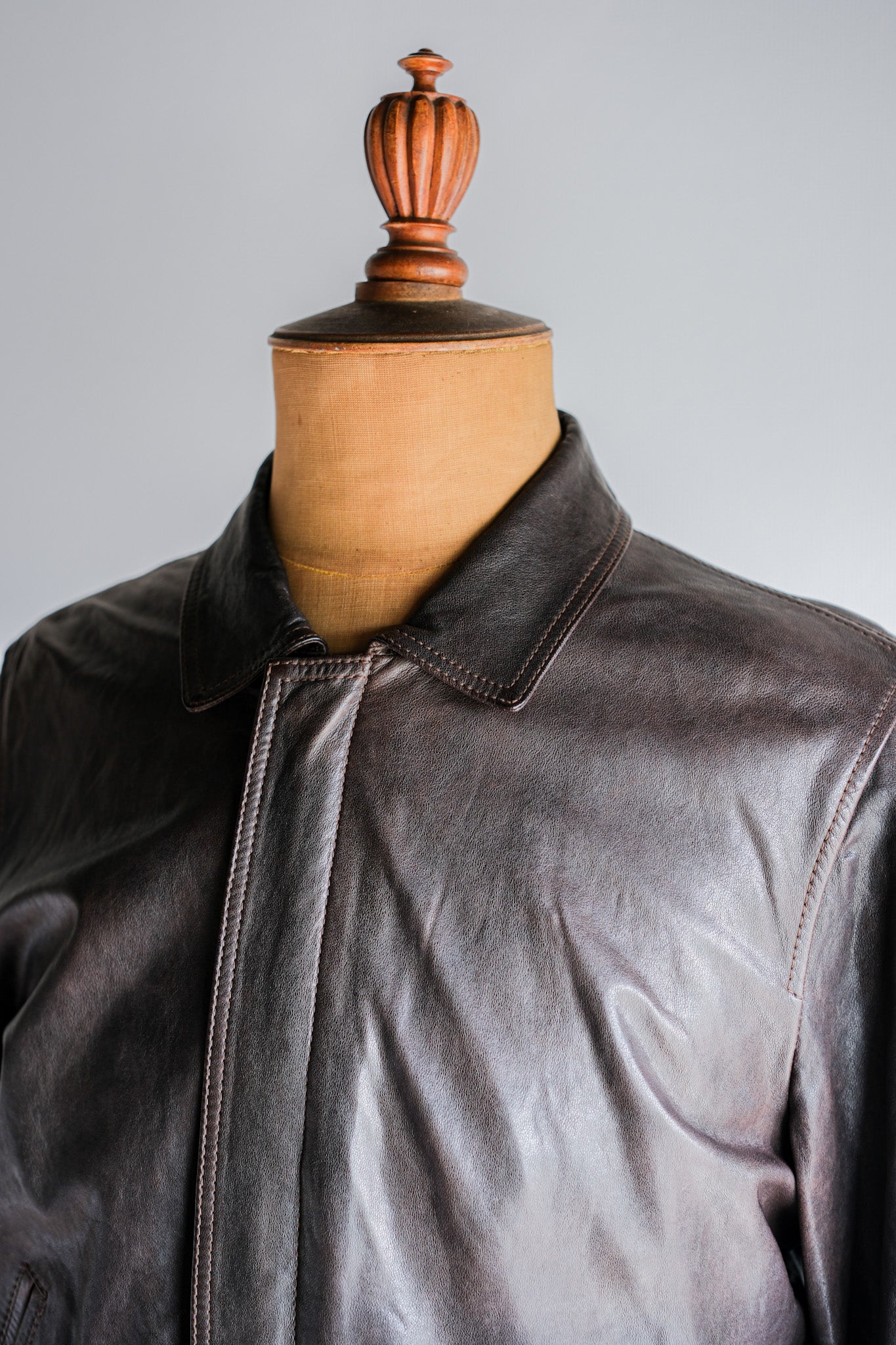 【~2010's】Old PRADA LINEA ROSSA Brown Leather Blouson Size.48 "PRADA SPORT"