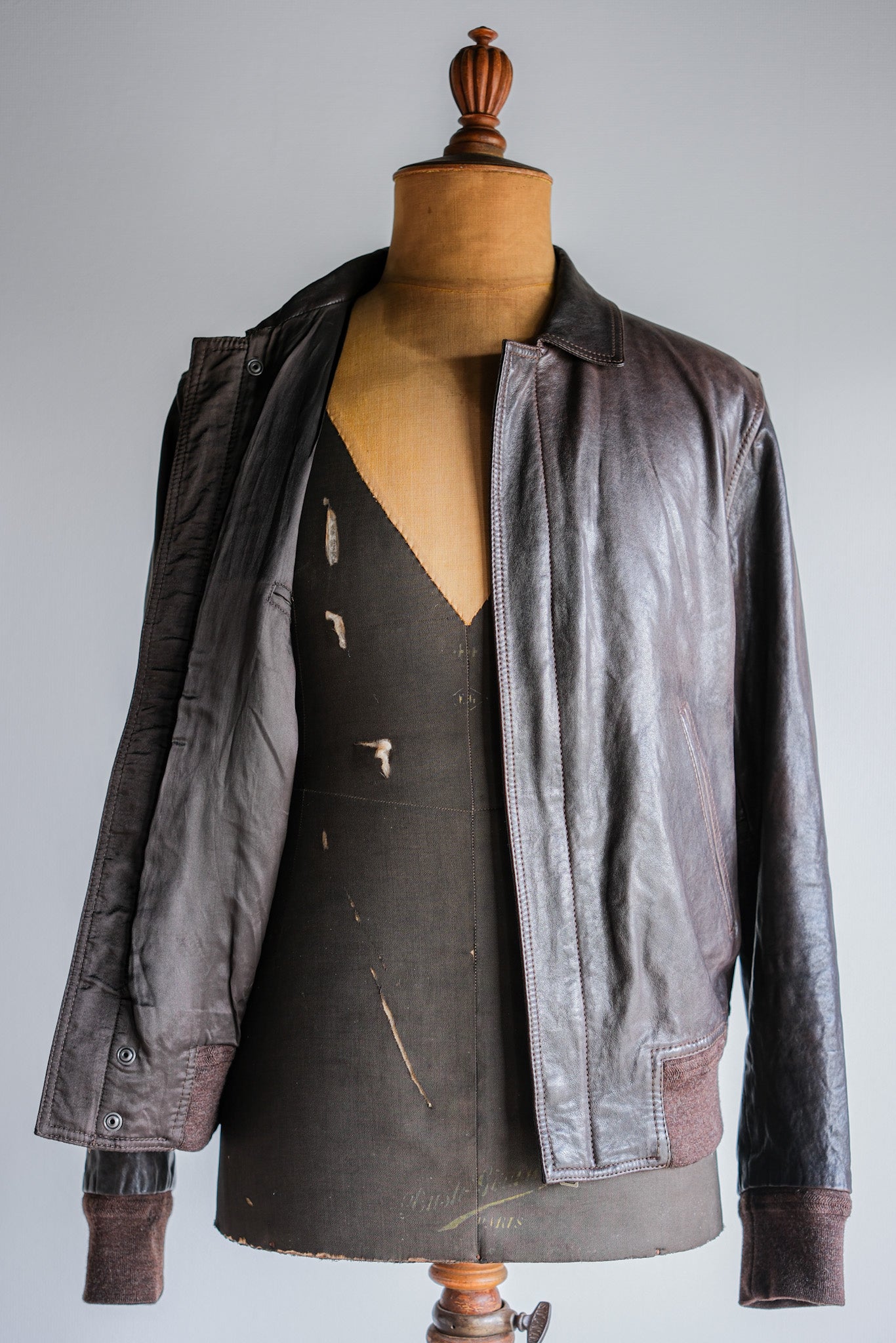 ［~2010's］Old PRADA LINEA ROSSA Brown Leather Blouson Size.48 "PRADA SPORT"