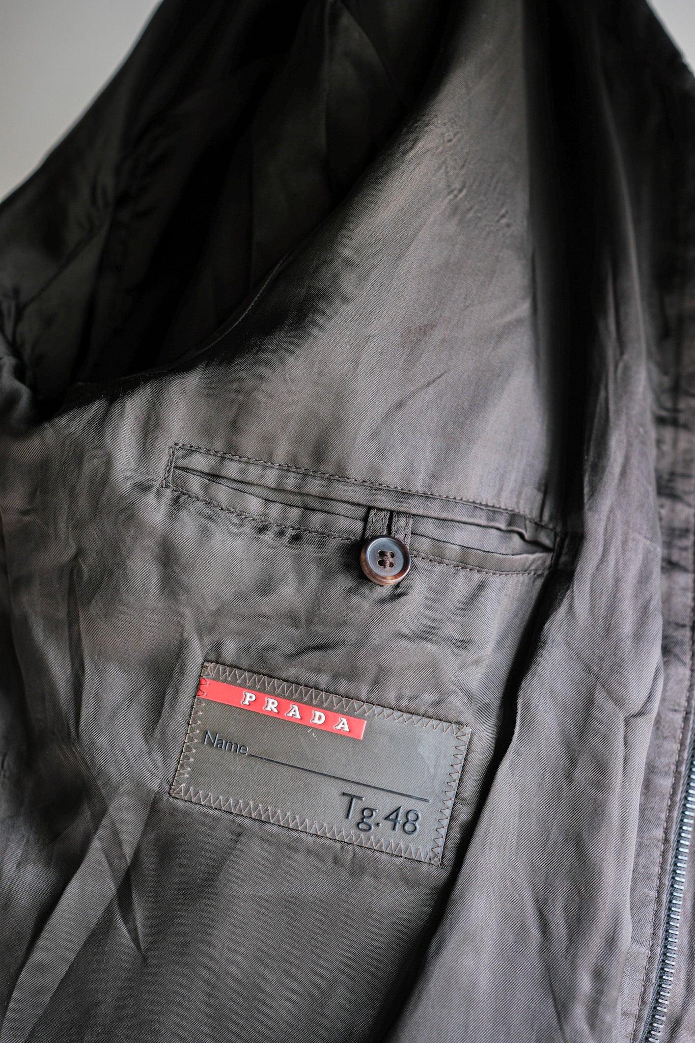 ［~2010's］Old PRADA LINEA ROSSA Brown Leather Blouson Size.48 "PRADA SPORT"
