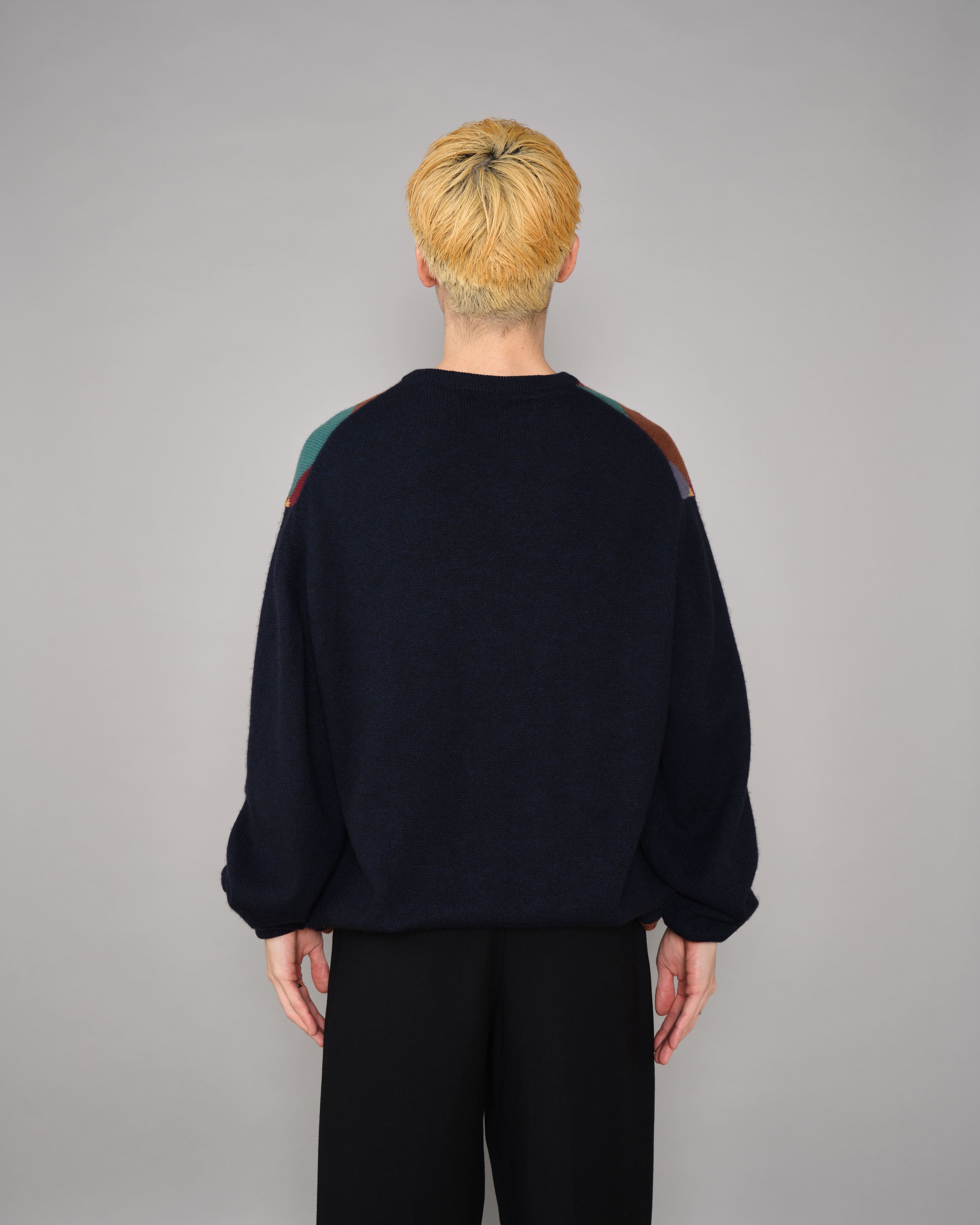 【~90's】Old BALLANTYNE Pure Cashmere Argyle Pattern Crew-Neck Sweater Size.48 "Harrods 別注"