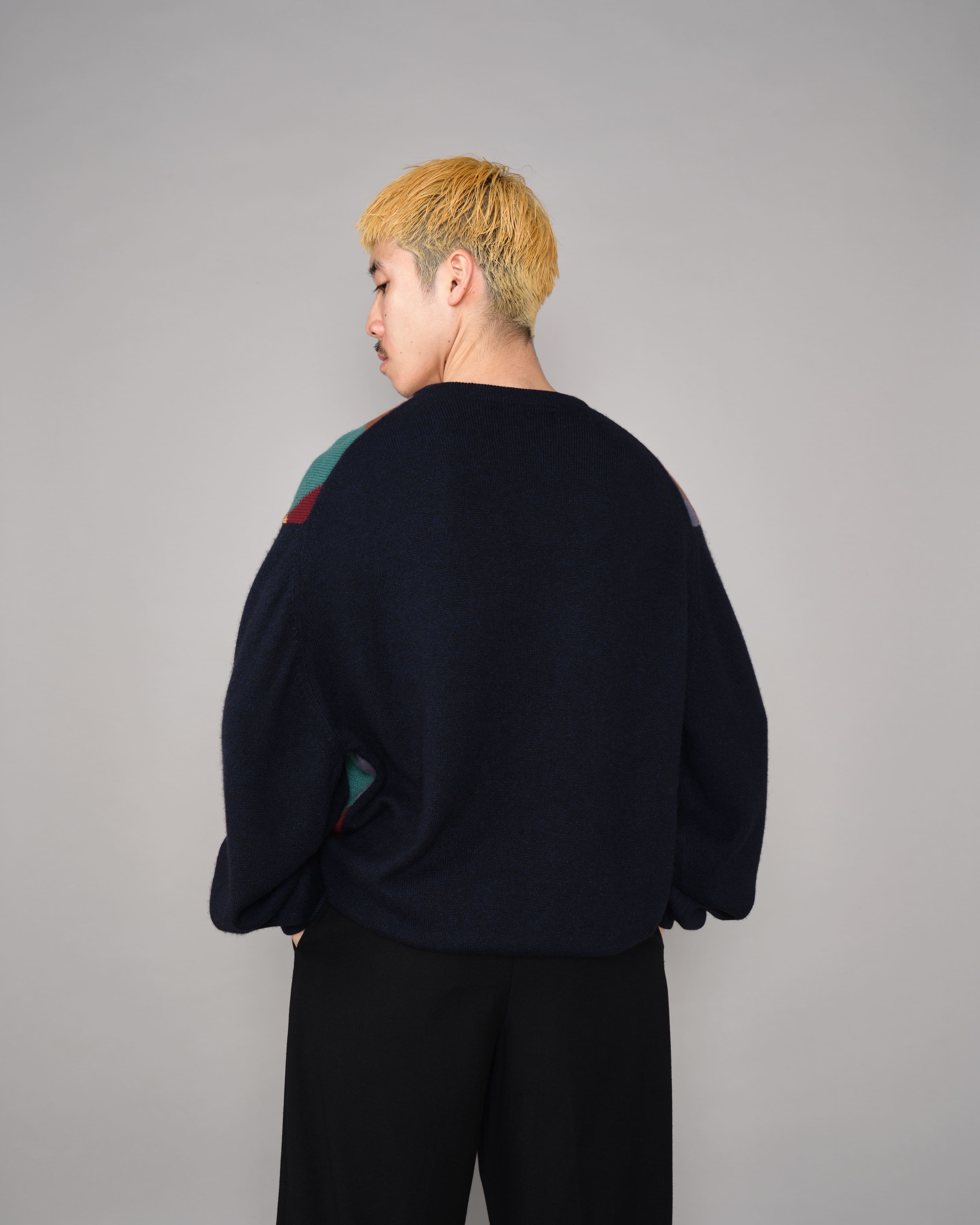 【~90's】Old BALLANTYNE Pure Cashmere Argyle Pattern Crew-Neck Sweater Size.48 "Harrods 別注"