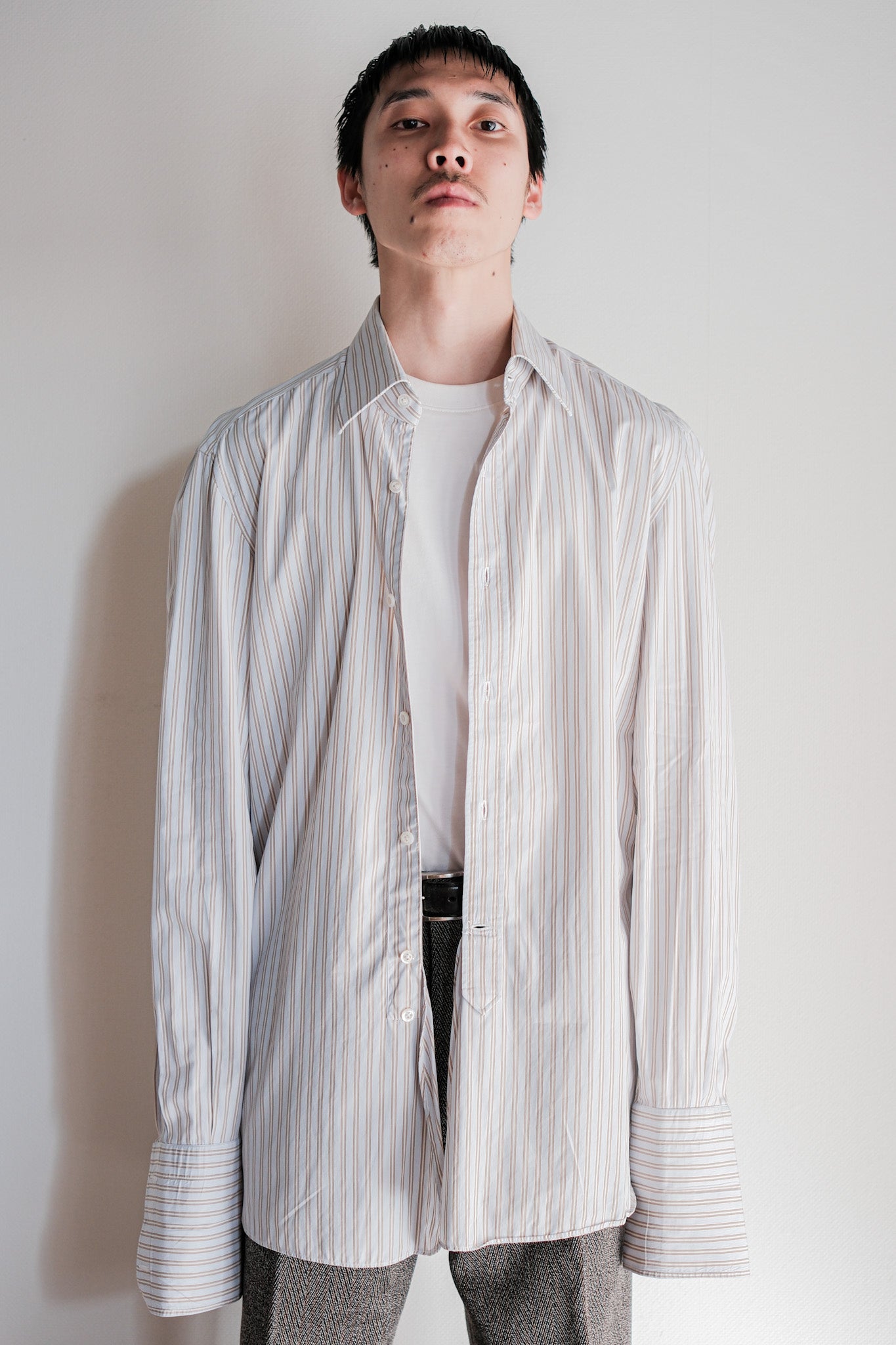 00's】Old ARNYS PARIS Cotton Striped Dress Shirt Size.40