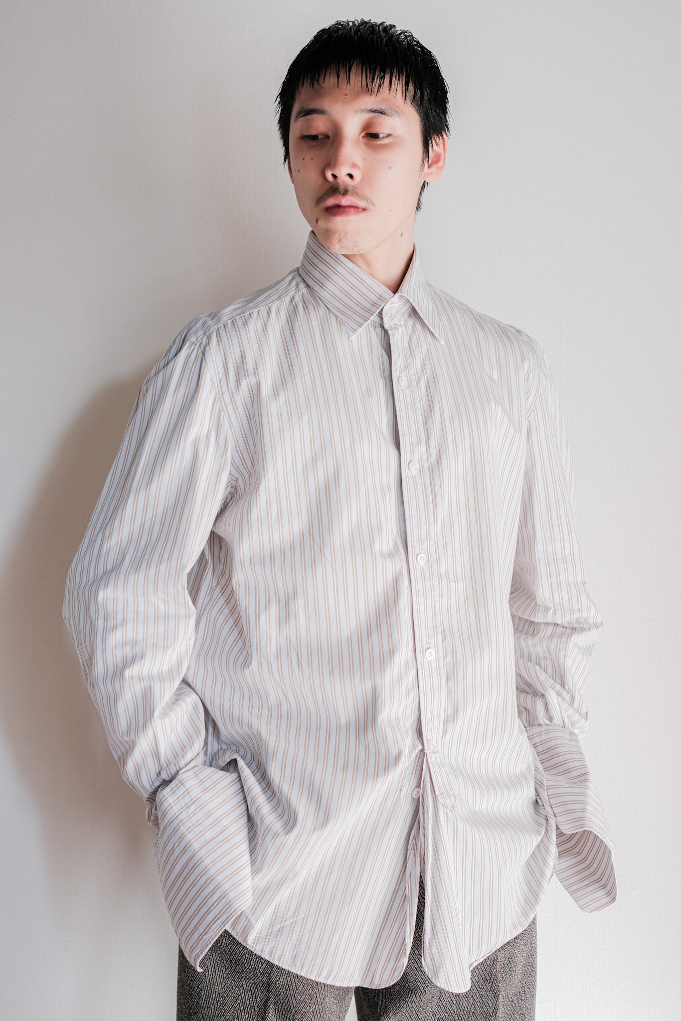 ［~00's］Old ARNYS PARIS Cotton Striped Dress Shirt Size.40