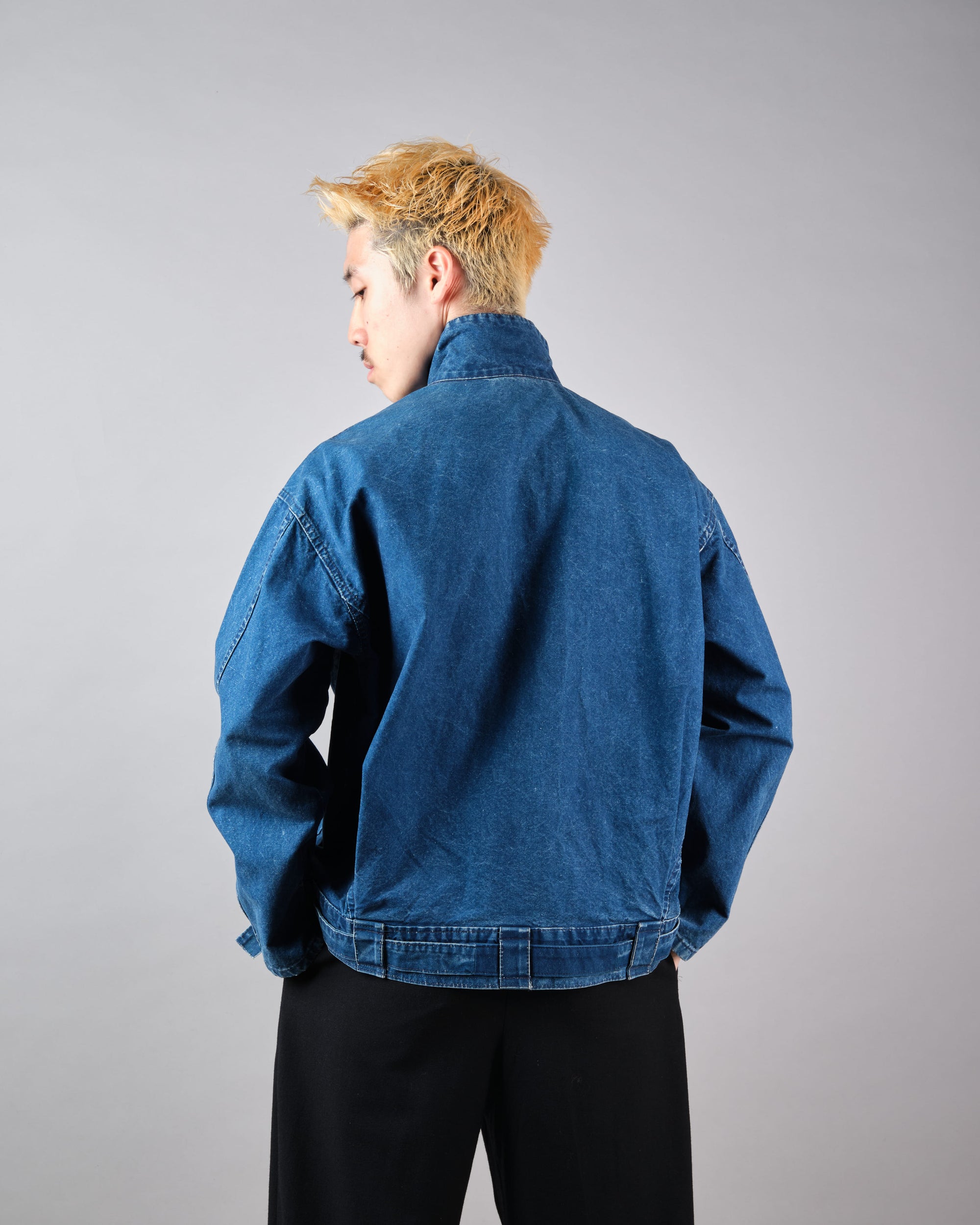 ［~70’s］French Vintage Deformed Design Indigo Blue Cotton Jacket