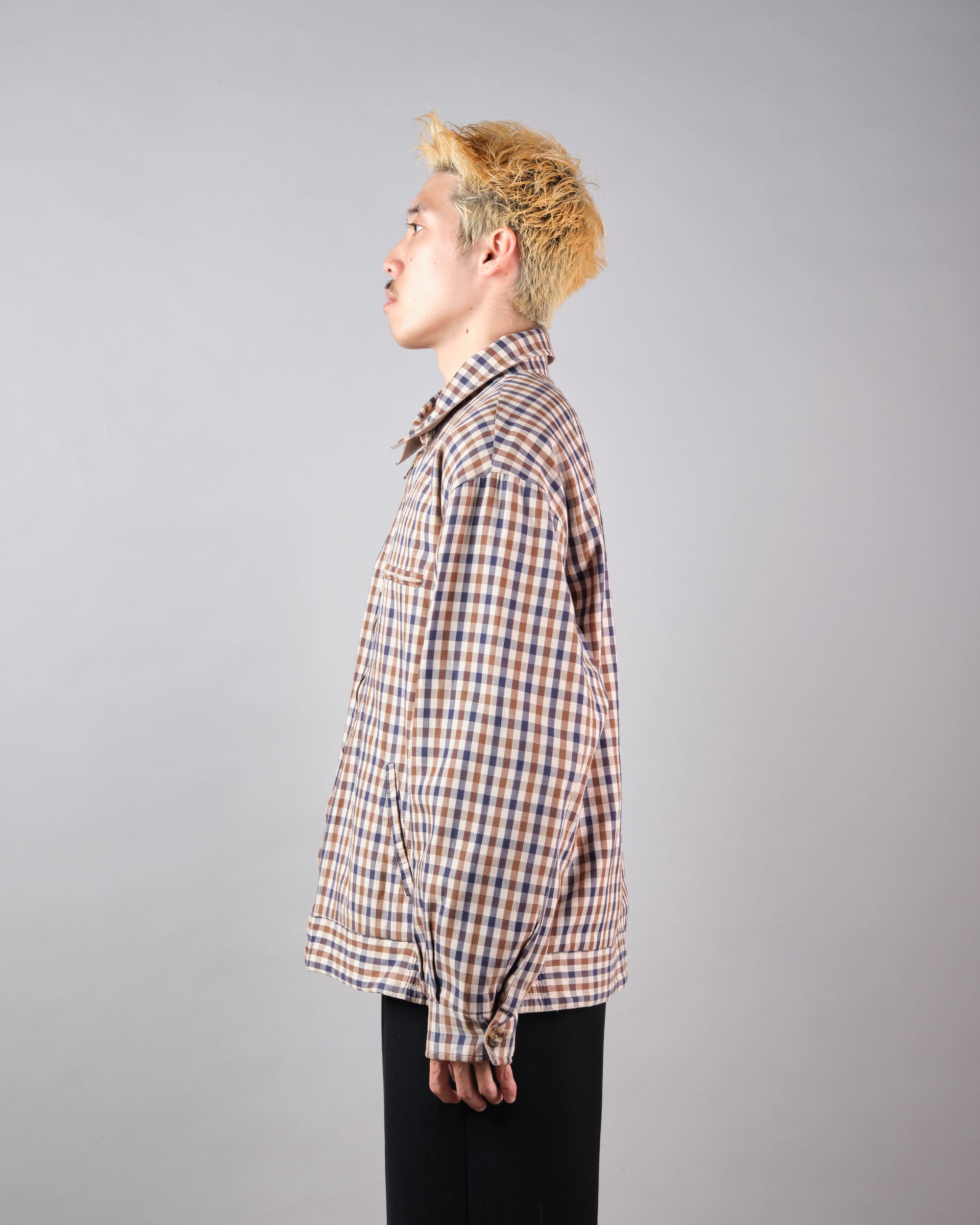 ［~00's］Old Aquascutum Club Check Reversible Harrington Jacket Size.M
