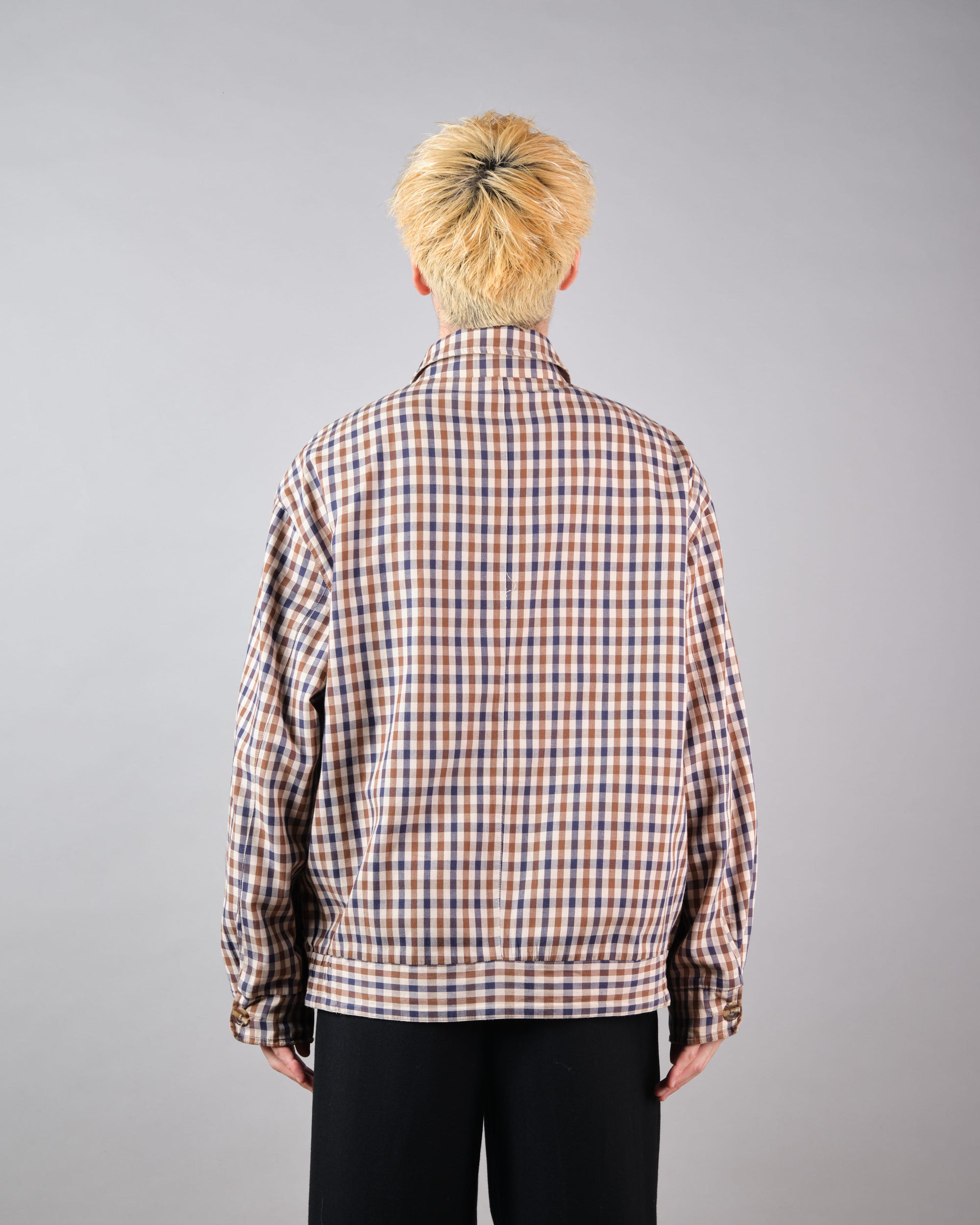 ［~00's］Old Aquascutum Club Check Reversible Harrington Jacket Size.M