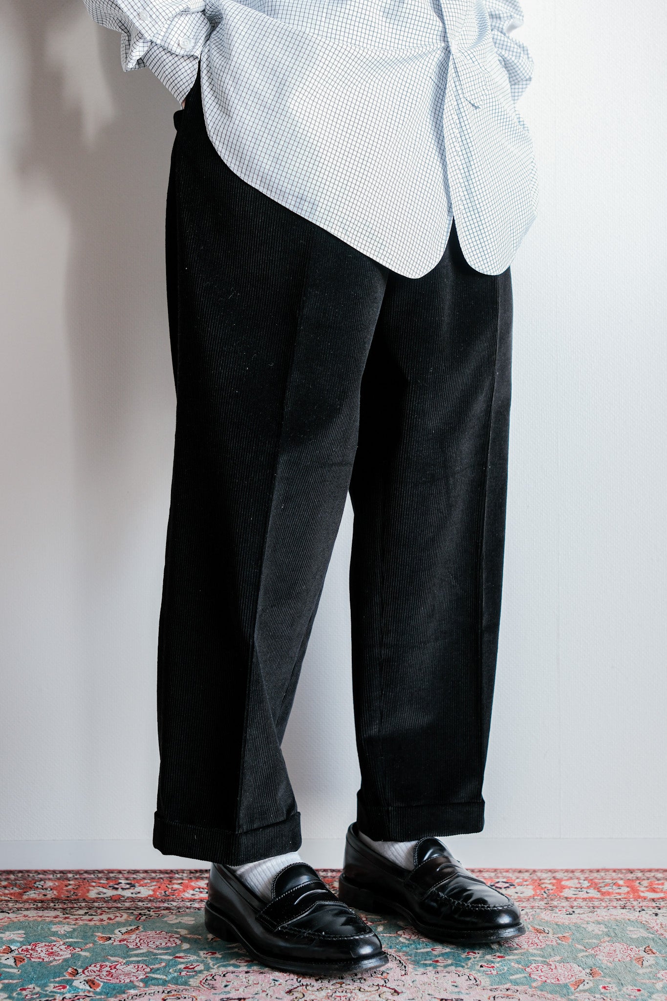［~00's］Old ARNYS PARIS In Tuck Turn Up Corduroy Trousers Size.46