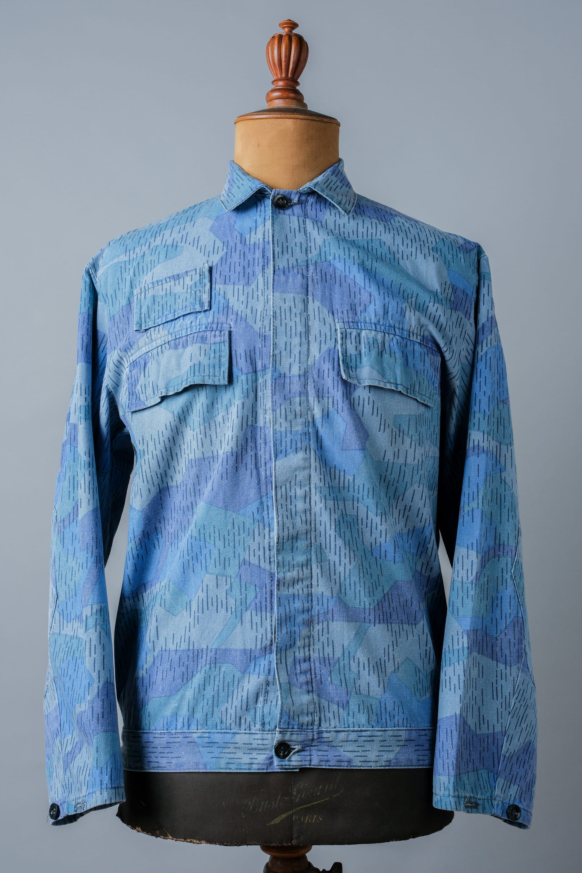 ［~80's］Czechoslovakian People's Militias & Fire Brigade Blue Splinter Pattern Camouflage Jacket