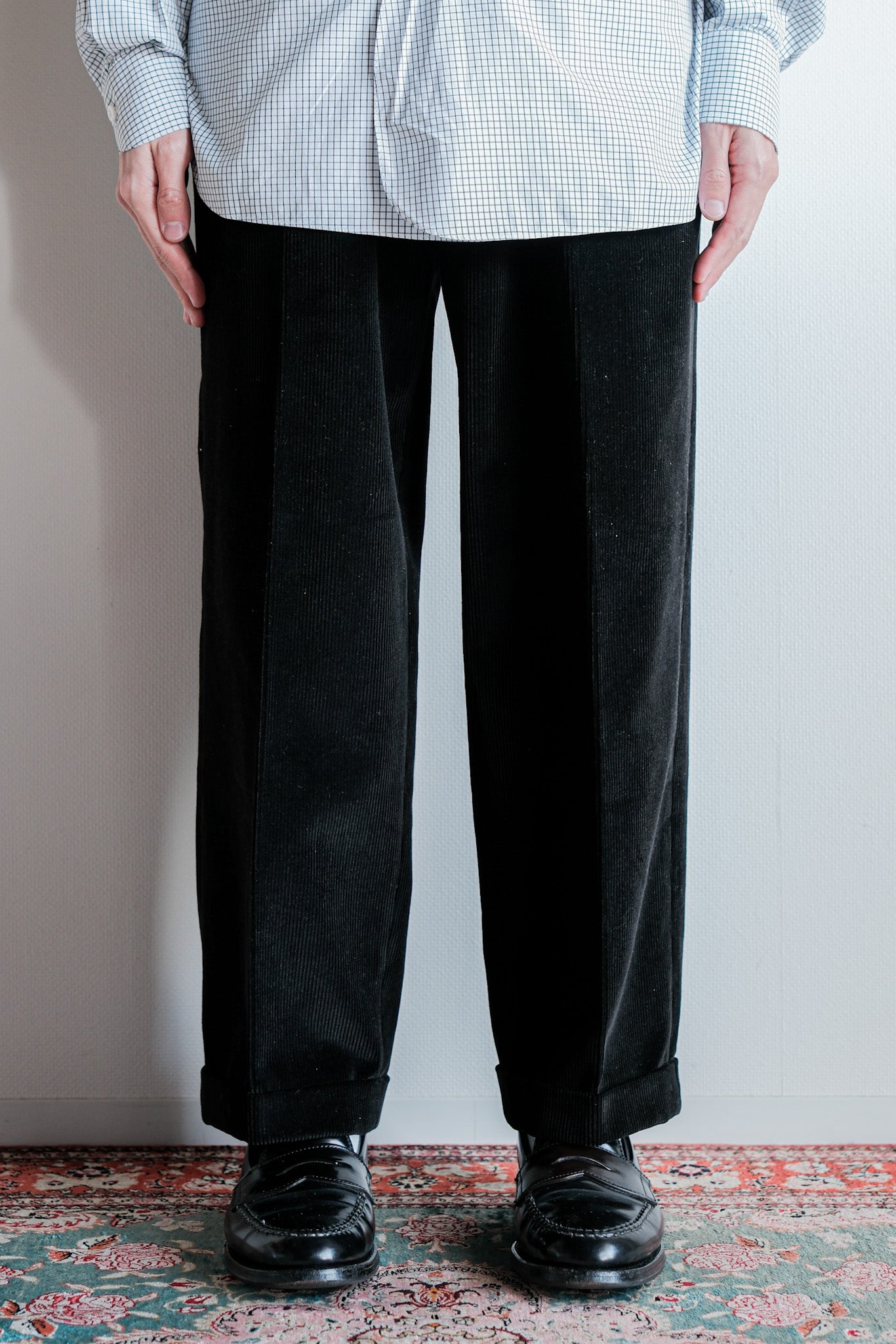 ［~00's］Old ARNYS PARIS In Tuck Turn Up Corduroy Trousers Size.46