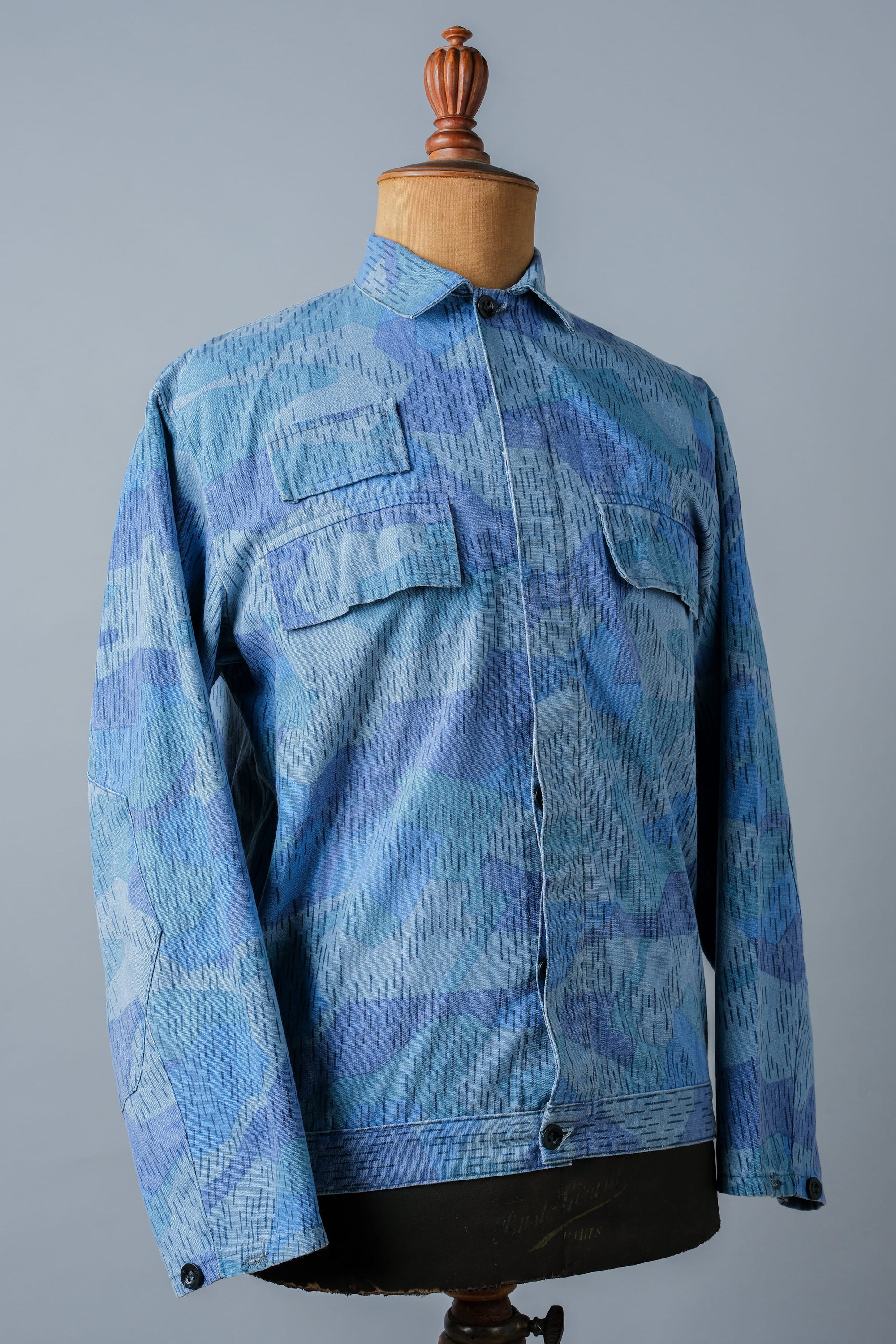 ［~80's］Czechoslovakian People's Militias & Fire Brigade Blue Splinter Pattern Camouflage Jacket