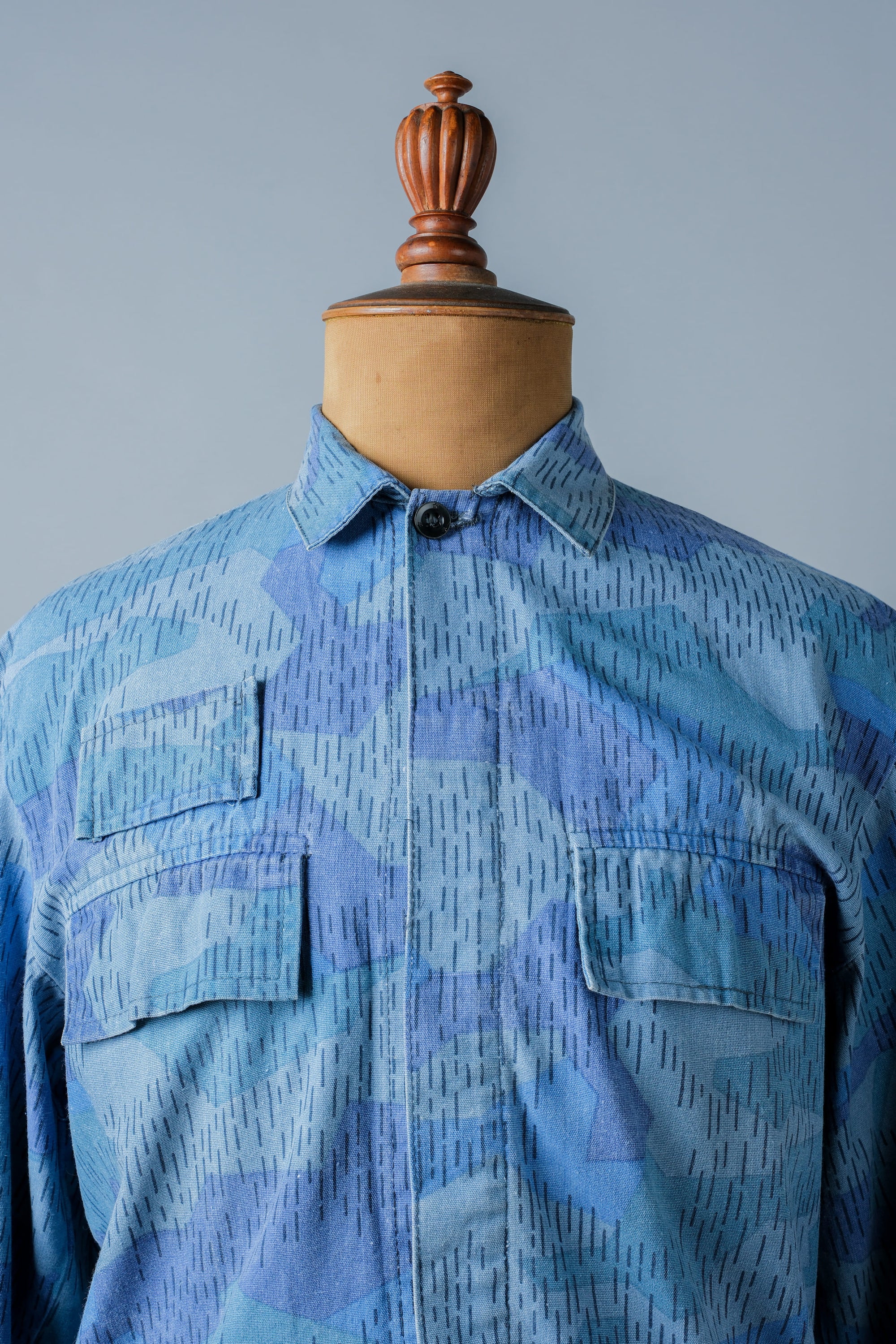 ［~80's］Czechoslovakian People's Militias & Fire Brigade Blue Splinter Pattern Camouflage Jacket