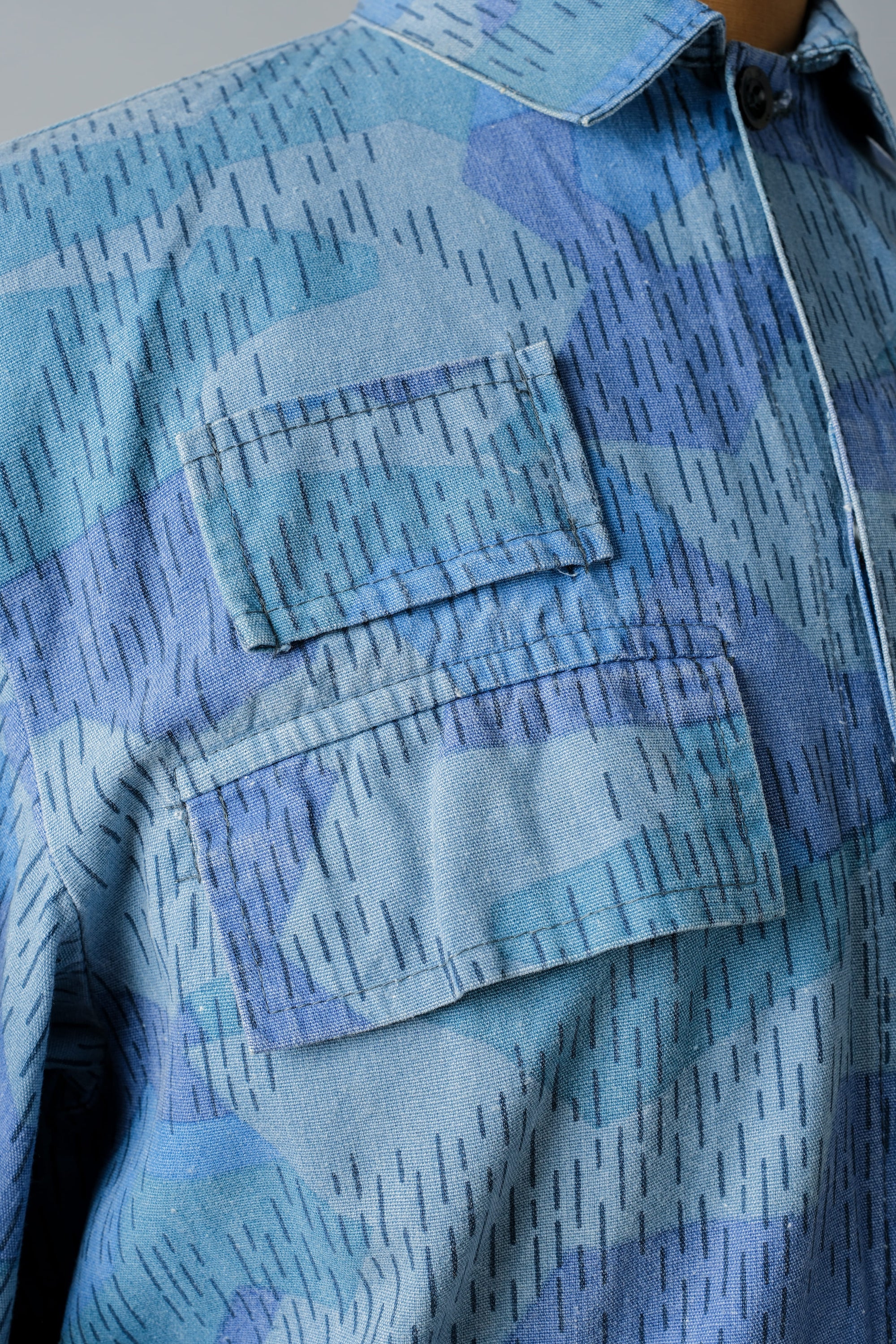 ［~80's］Czechoslovakian People's Militias & Fire Brigade Blue Splinter Pattern Camouflage Jacket