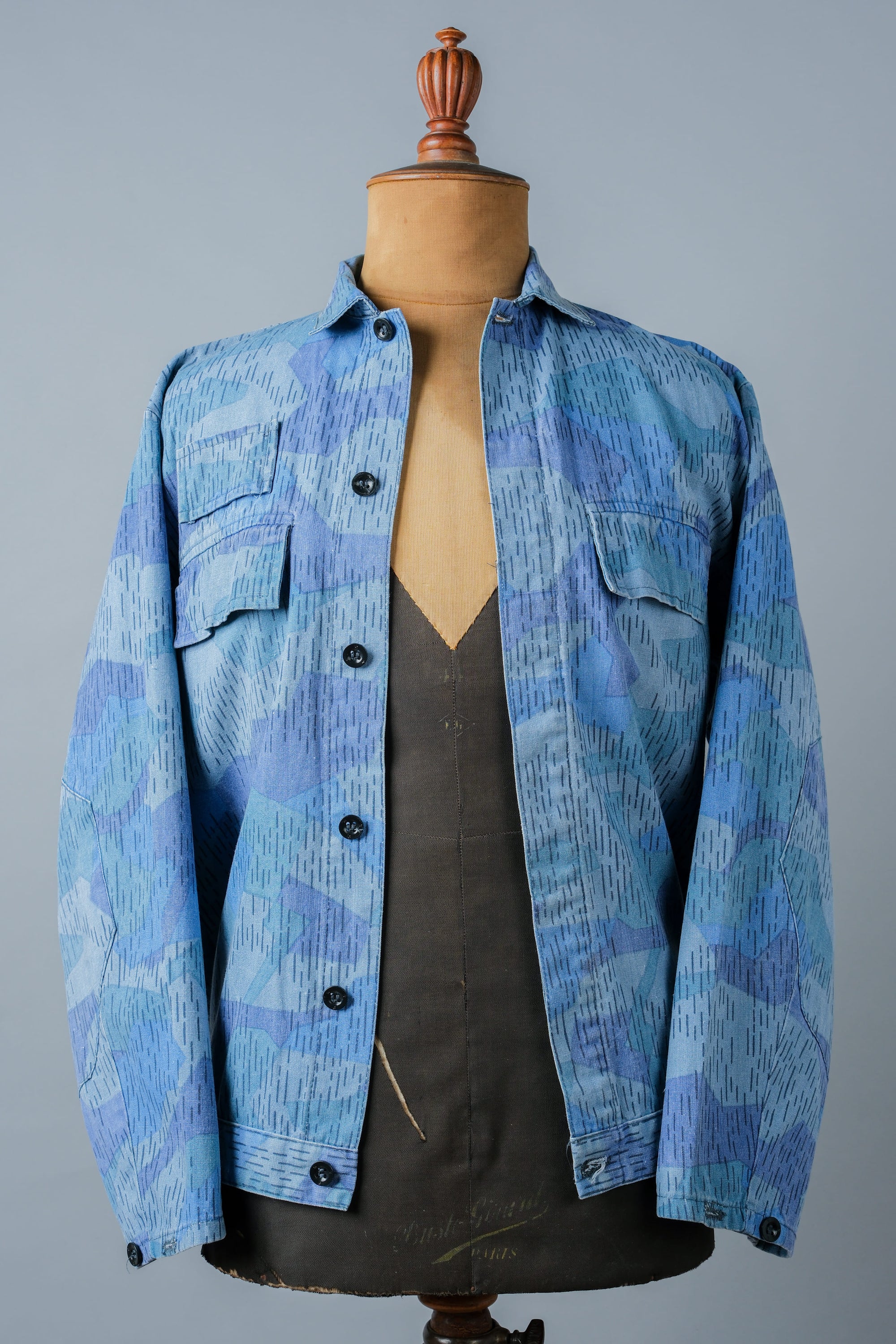 ［~80's］Czechoslovakian People's Militias & Fire Brigade Blue Splinter Pattern Camouflage Jacket