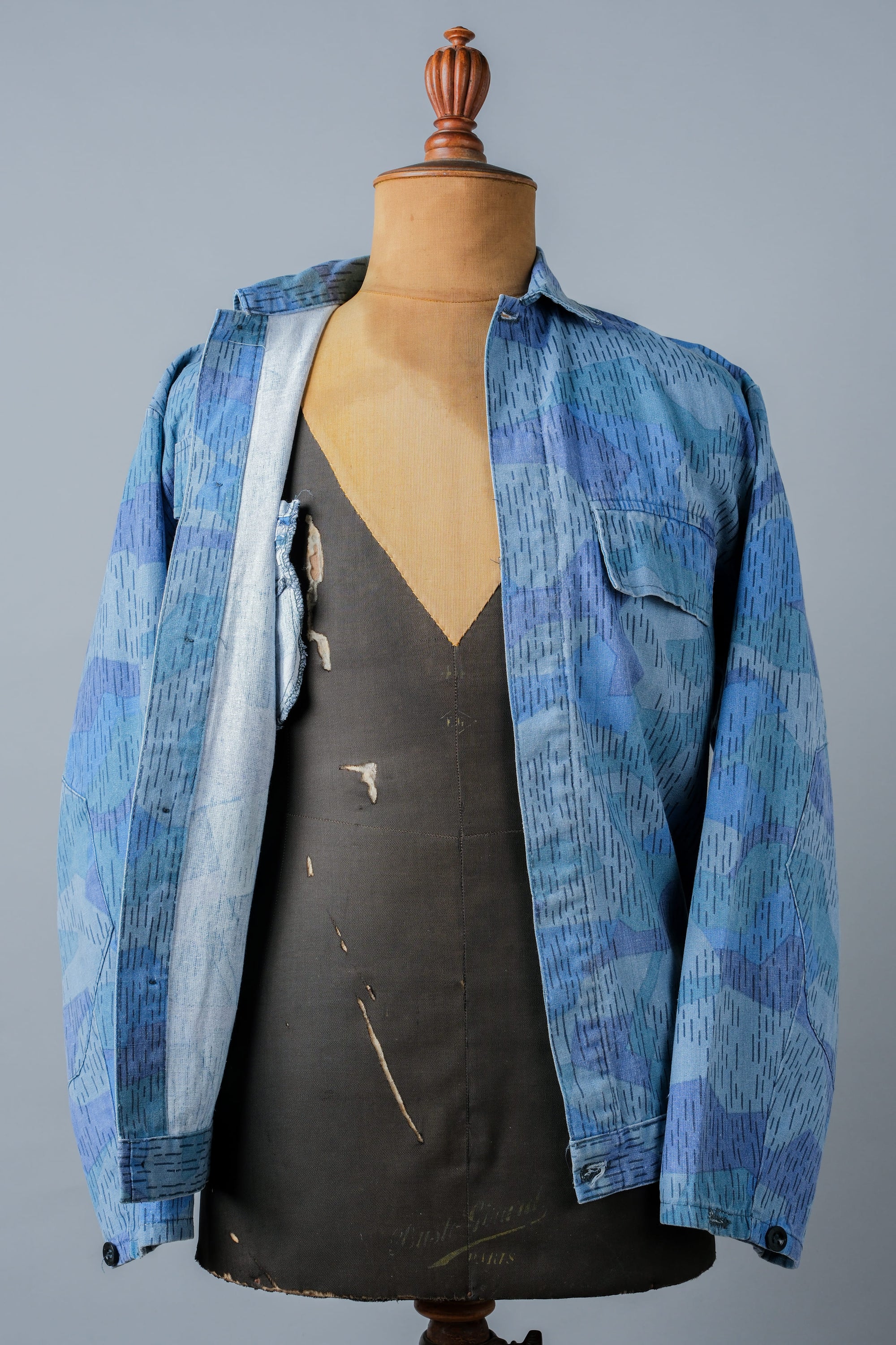 ［~80's］Czechoslovakian People's Militias & Fire Brigade Blue Splinter Pattern Camouflage Jacket
