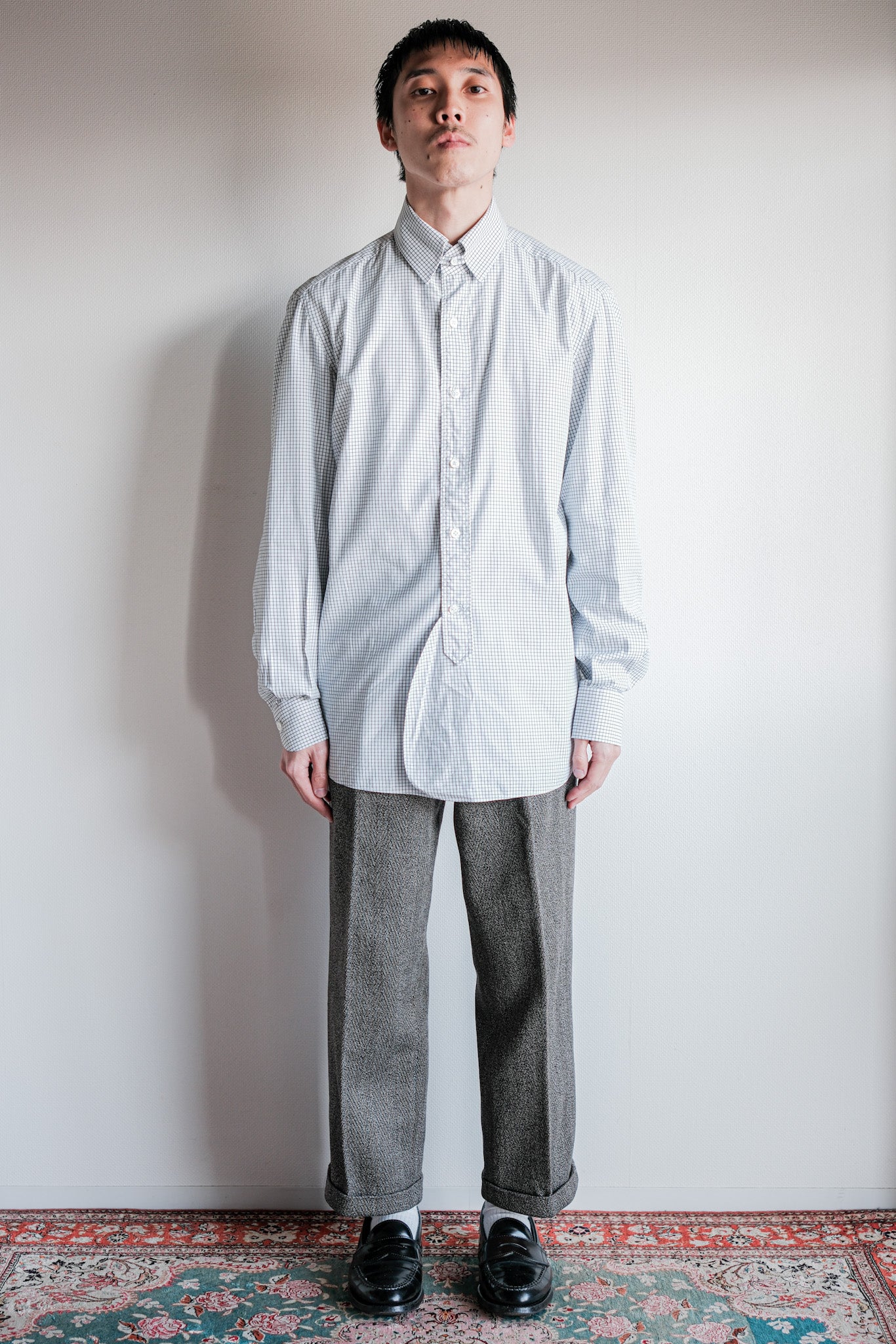 ［~00's］Old ARNYS PARIS Cotton Checked Dress Shirt Size.39