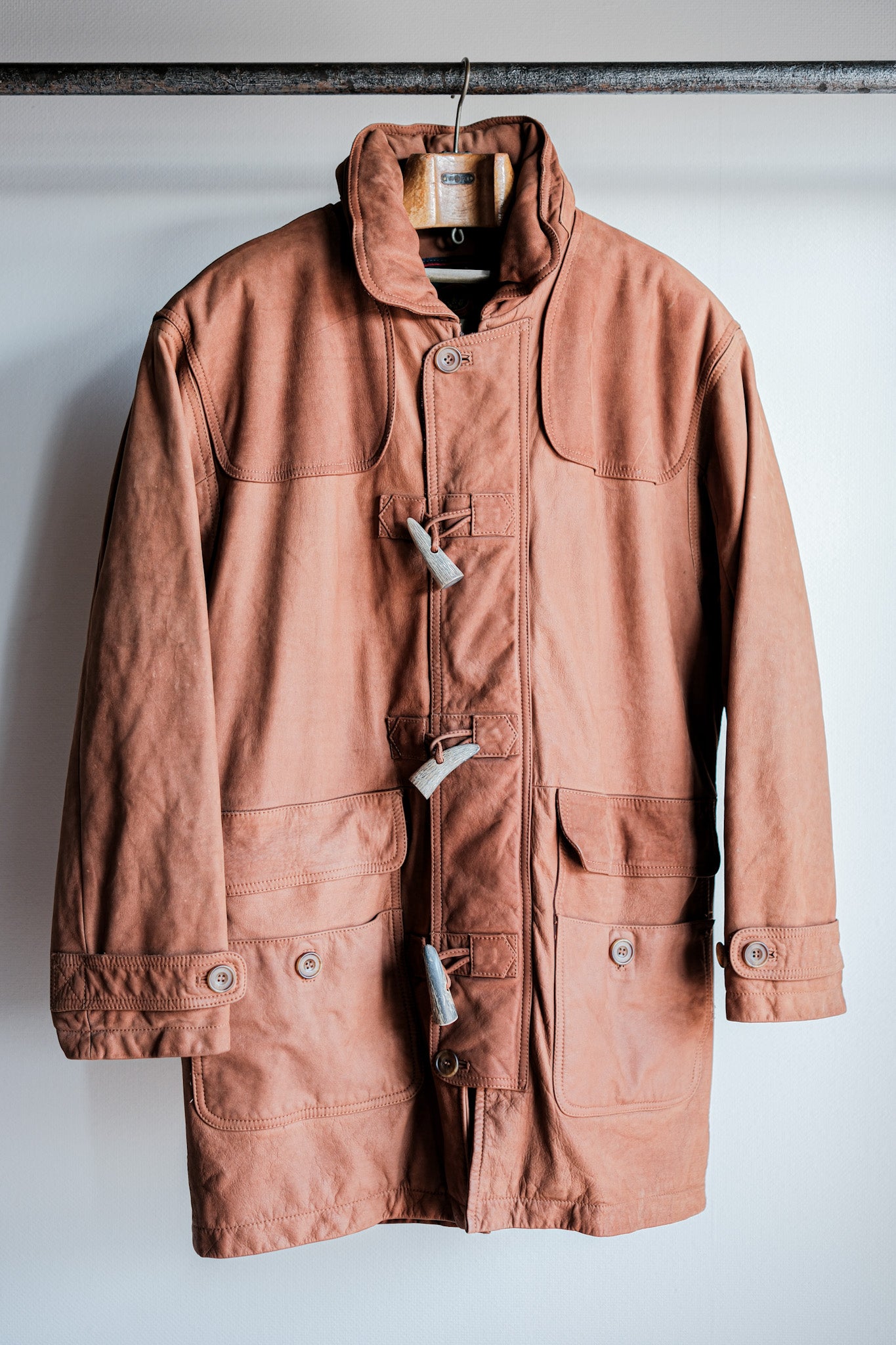 【~90's】Old INVERTERE Leather Duffle Coat Size.XS