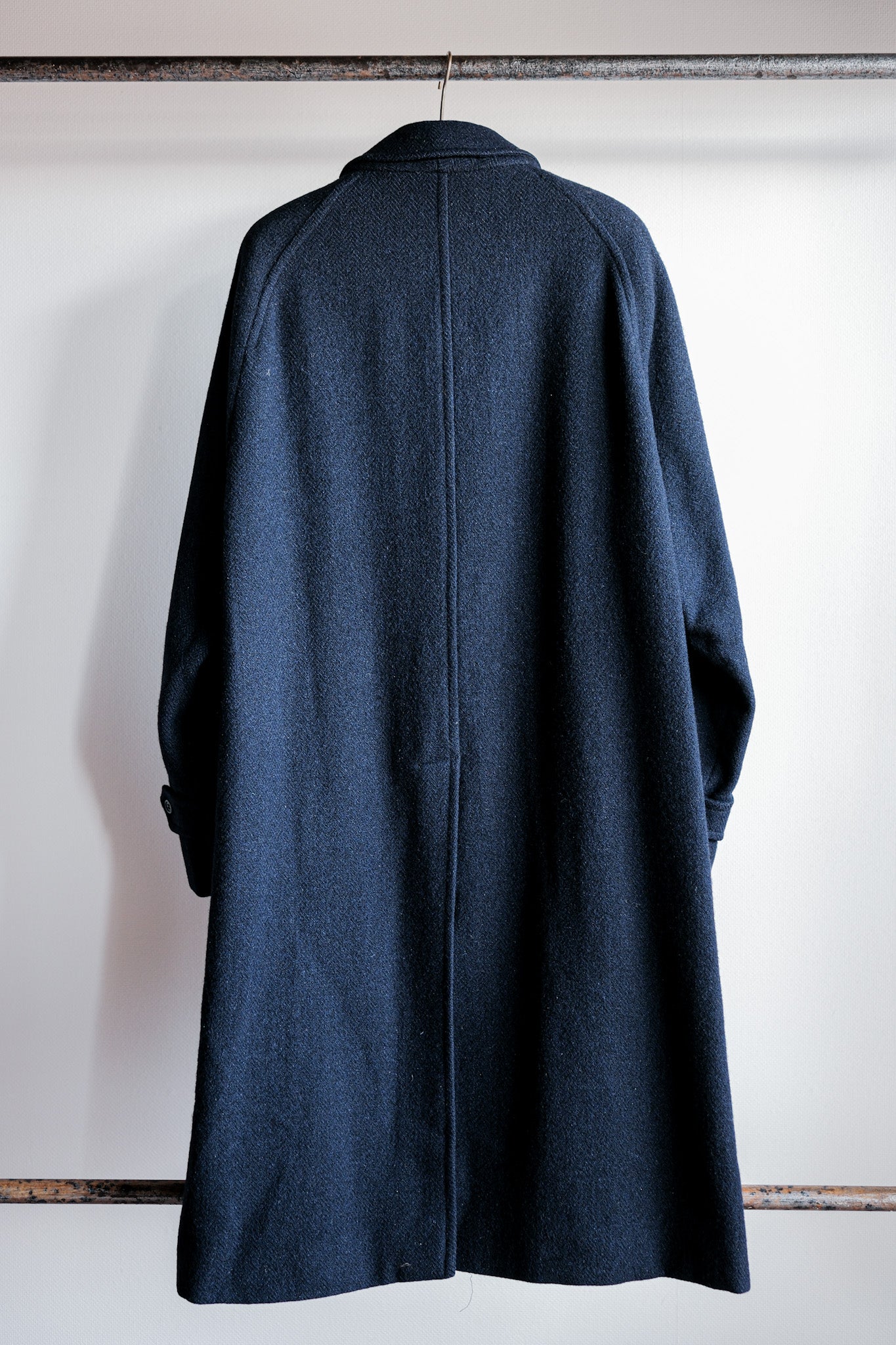 ［~80's］Vintage Burberrys Single Raglan Wool Balmacaan Coat Size.54RL "HARRIS TWEED" "Kraft 別注"