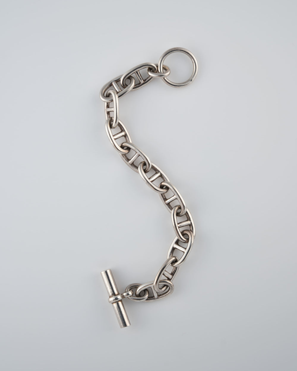 ［~80's］French Vintage Chaine d‘Ancre Motif Silver Toggle Clasp Chain Bracelet