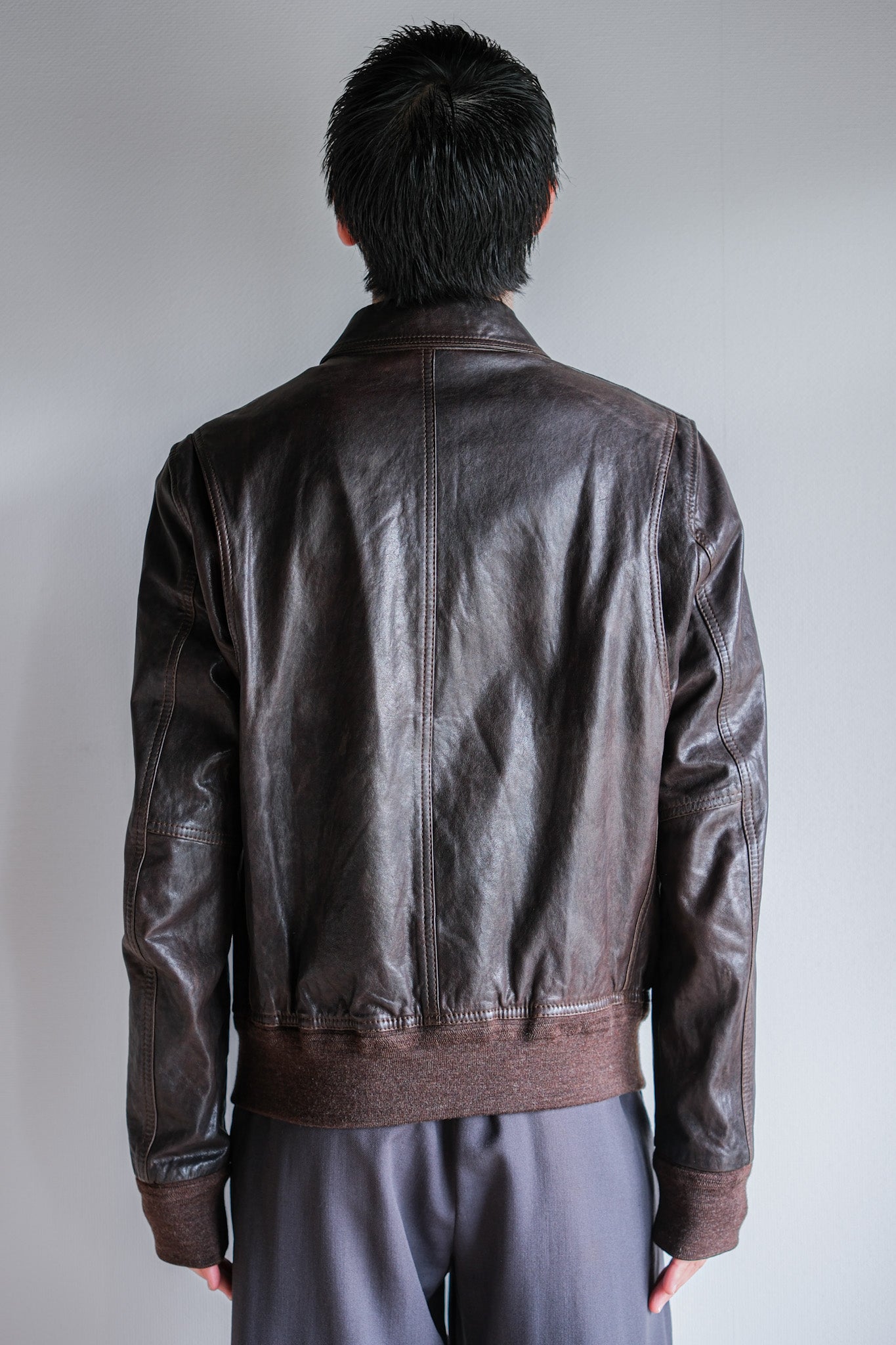 ［~2010's］Old PRADA LINEA ROSSA Brown Leather Blouson Size.48 "PRADA SPORT"