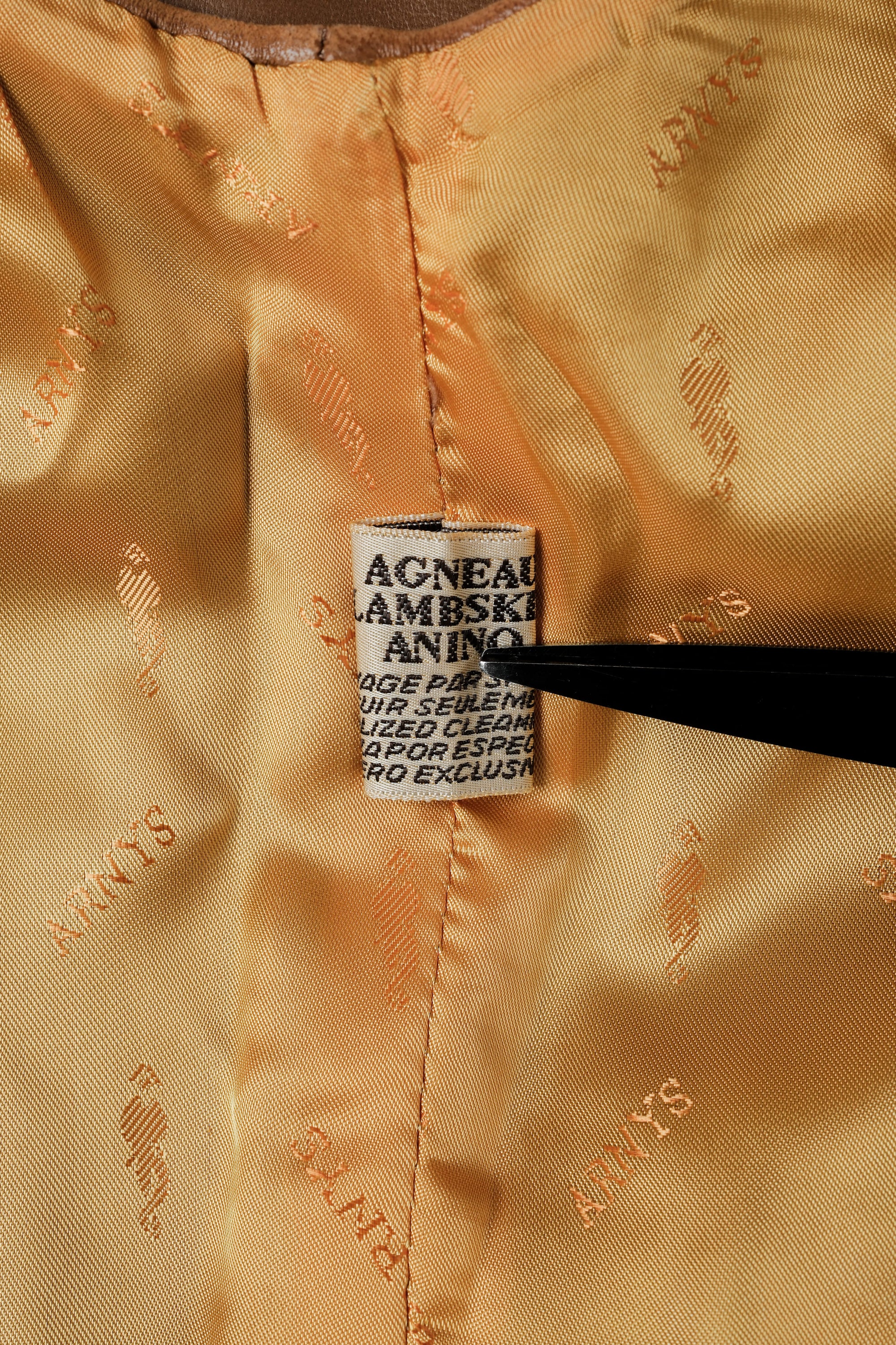 ［~00's］Old ARNYS PARIS Lambskin Leather Gilet Size.54 "Bordé"