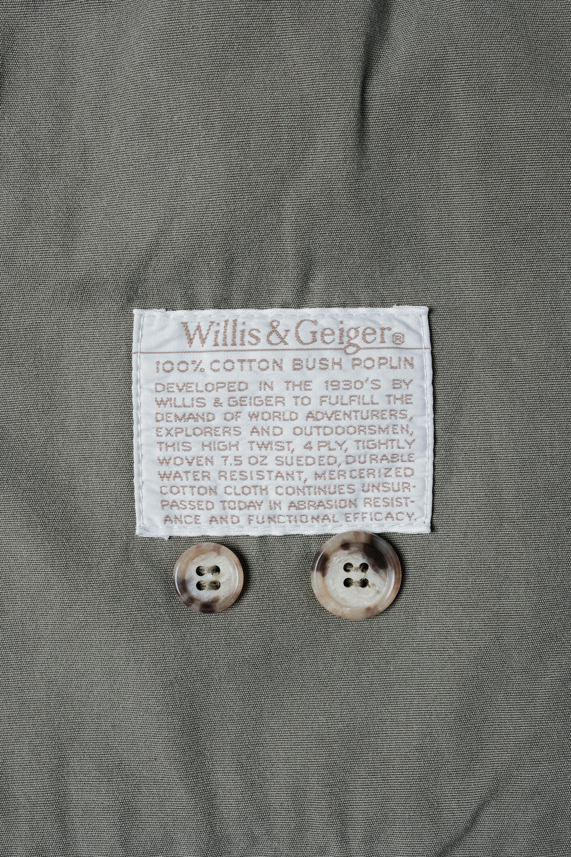 【~90's】Vintage Willis&Geiger Bush Poplin Hemingway Jacket Size.M "Made in U.S.A."