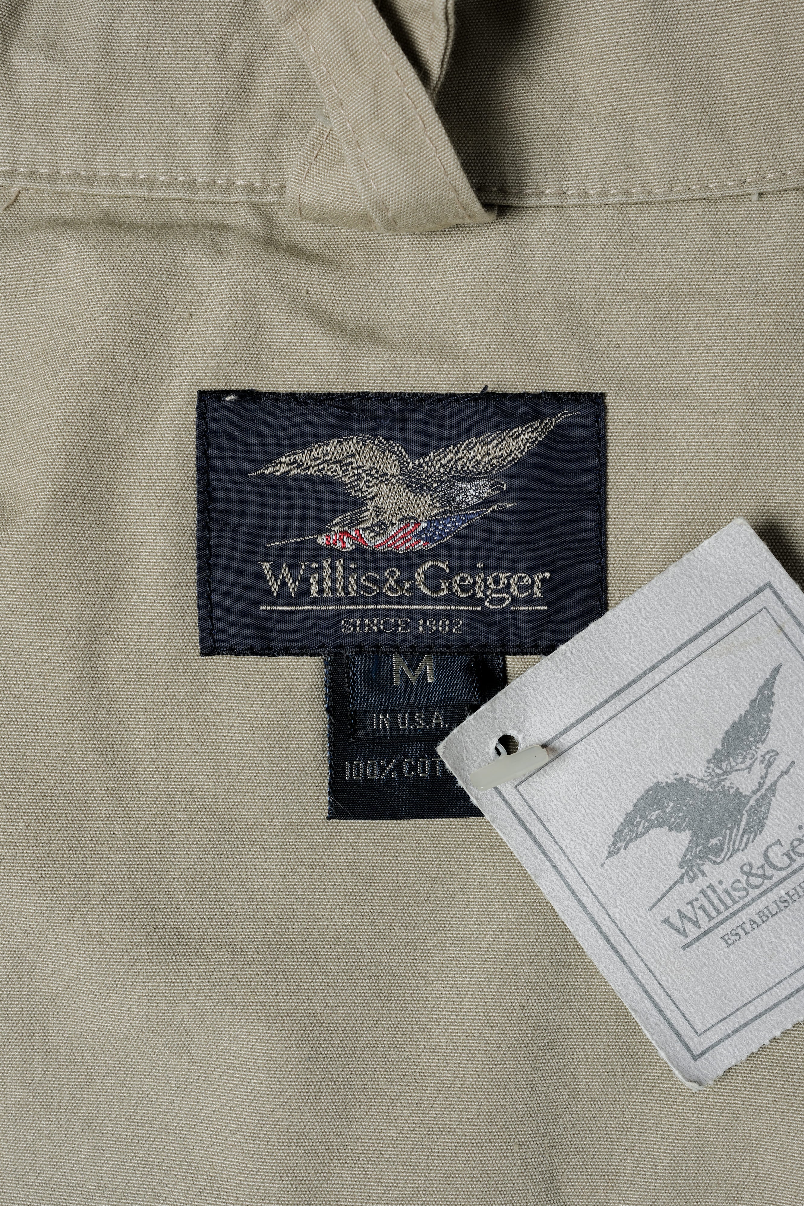 [~ 90's] Willis & Geiger Bush Poplin แจ็คเก็ตตกปลาไอเซนฮาวร์ sise.m "ผลิตในสหรัฐอเมริกา" สต็อกตาย "