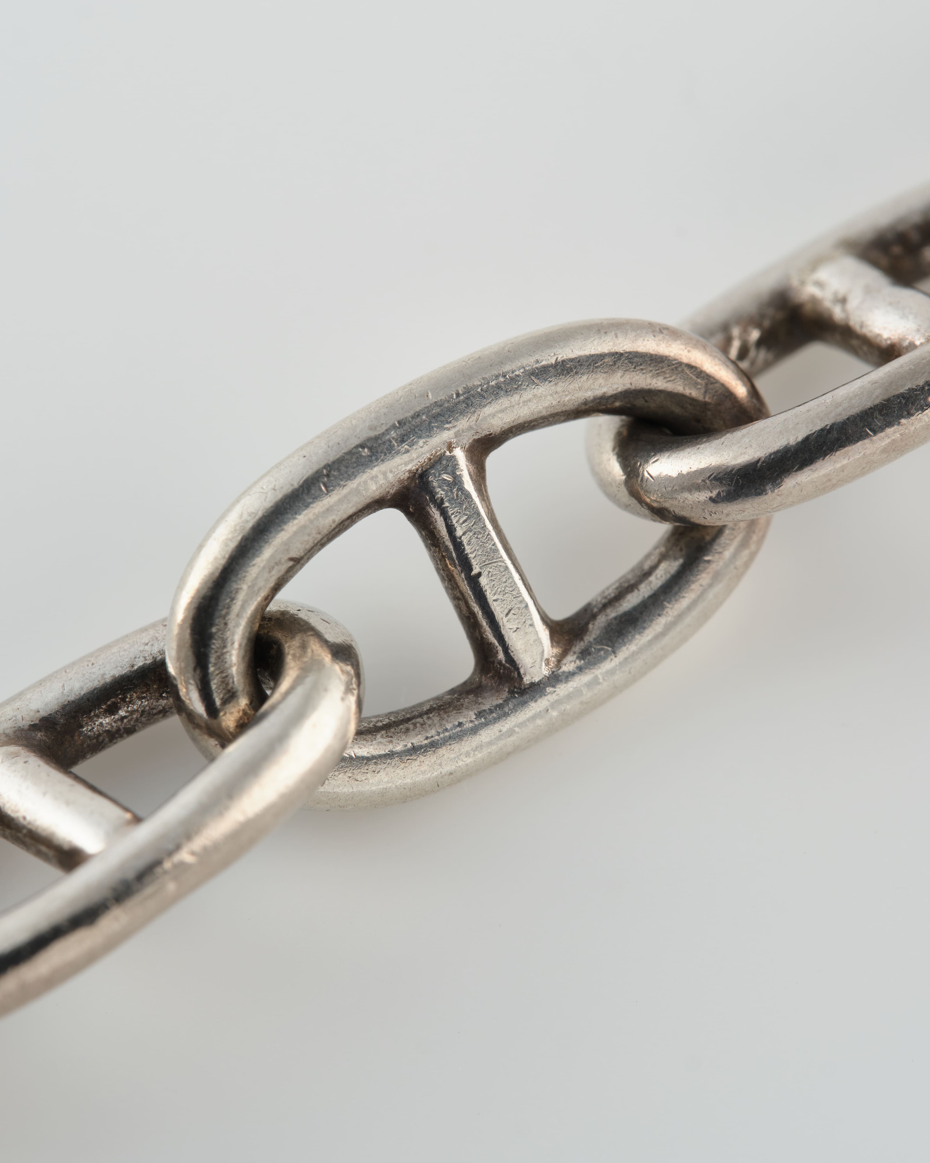 【~80's】French Vintage Chaine d‘Ancre Motif Silver Toggle Clasp Chain Bracelet
