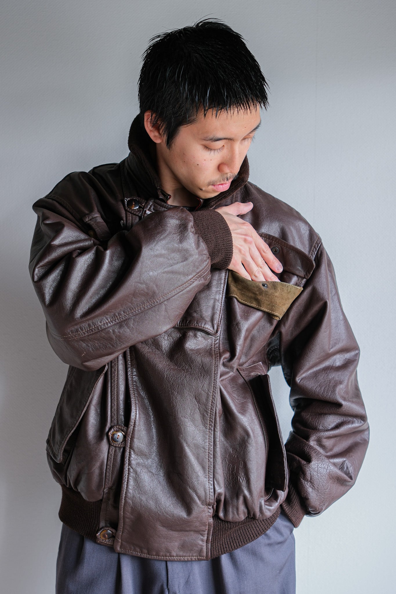 【82AW】Old C.P.Company Dutch Police Jacket Size.48 "All Leather Type"