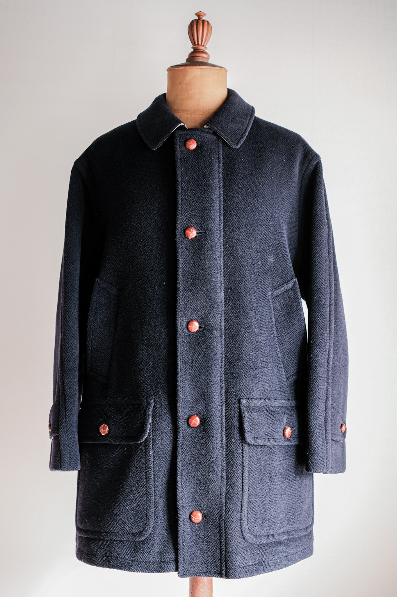[~ 90's] Old Invertere HBT Wool Jacket with China Strap Size.40 "Moorbrook"