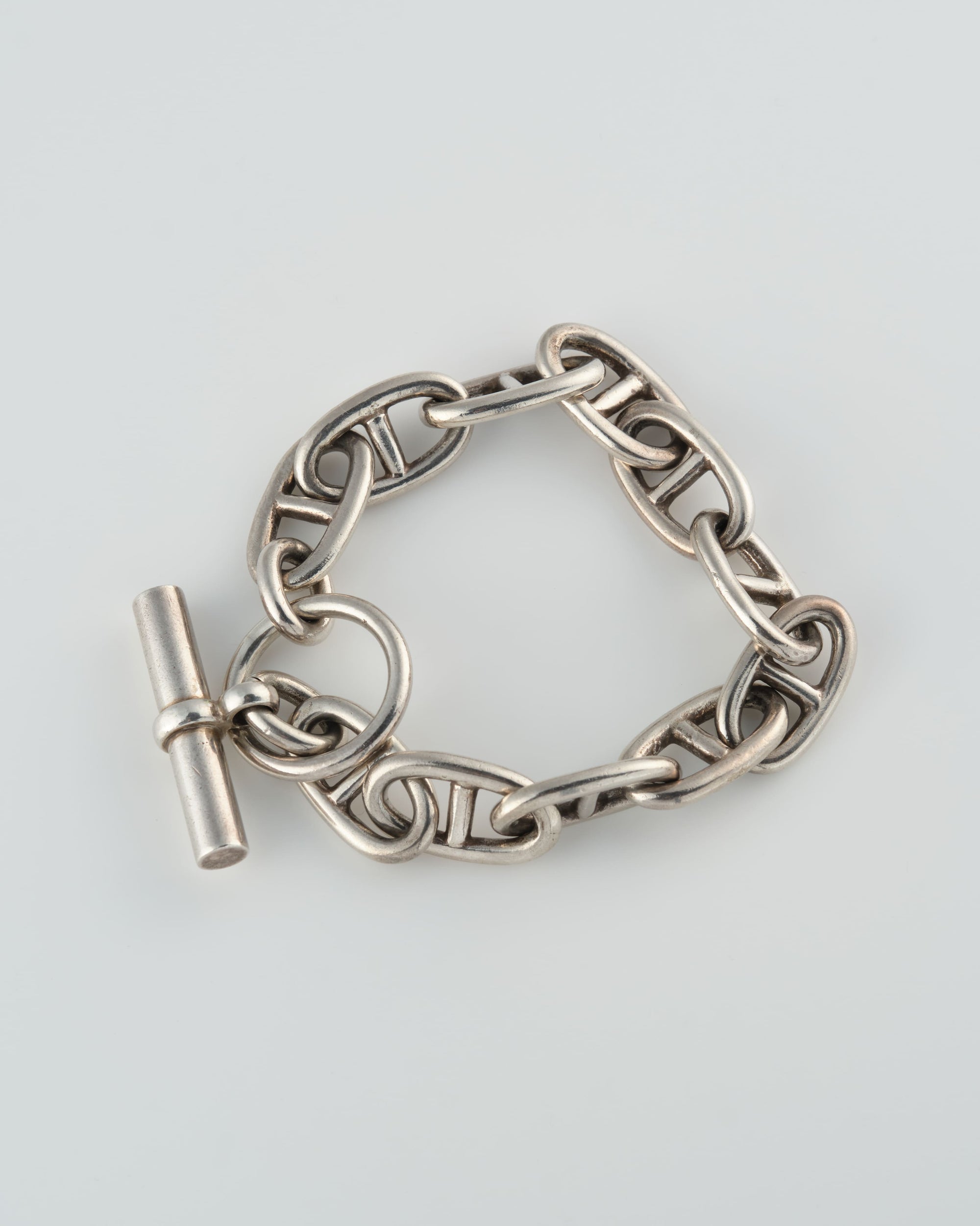 ［~80's］French Vintage Chaine d‘Ancre Motif Silver Toggle Clasp Chain Bracelet