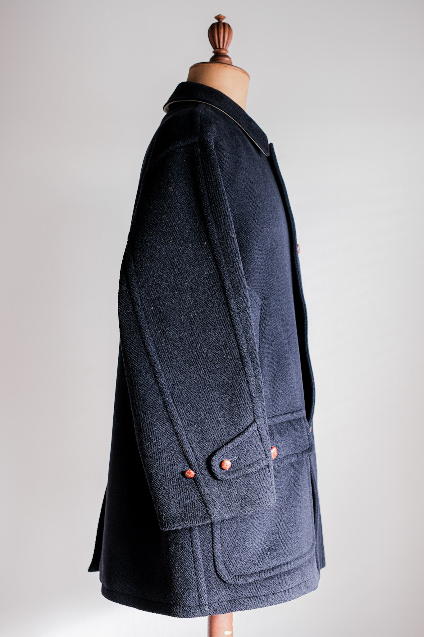 ［~90's］Old INVERTERE HBT Wool Jacket With Chin Strap Size.40 "Moorbrook"