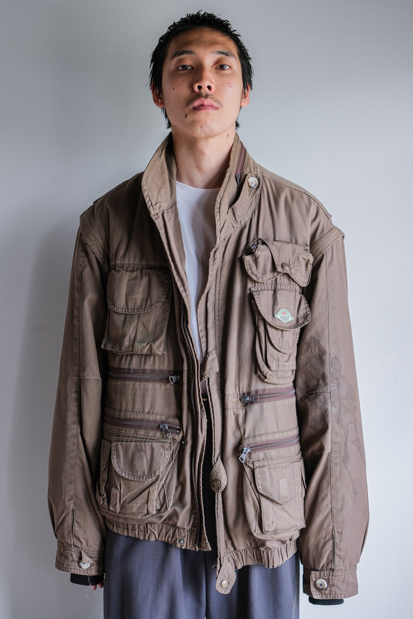 ［~90's］Old Renoma Paris Detachable Sleeve Multi Pocket Jacket With Liner