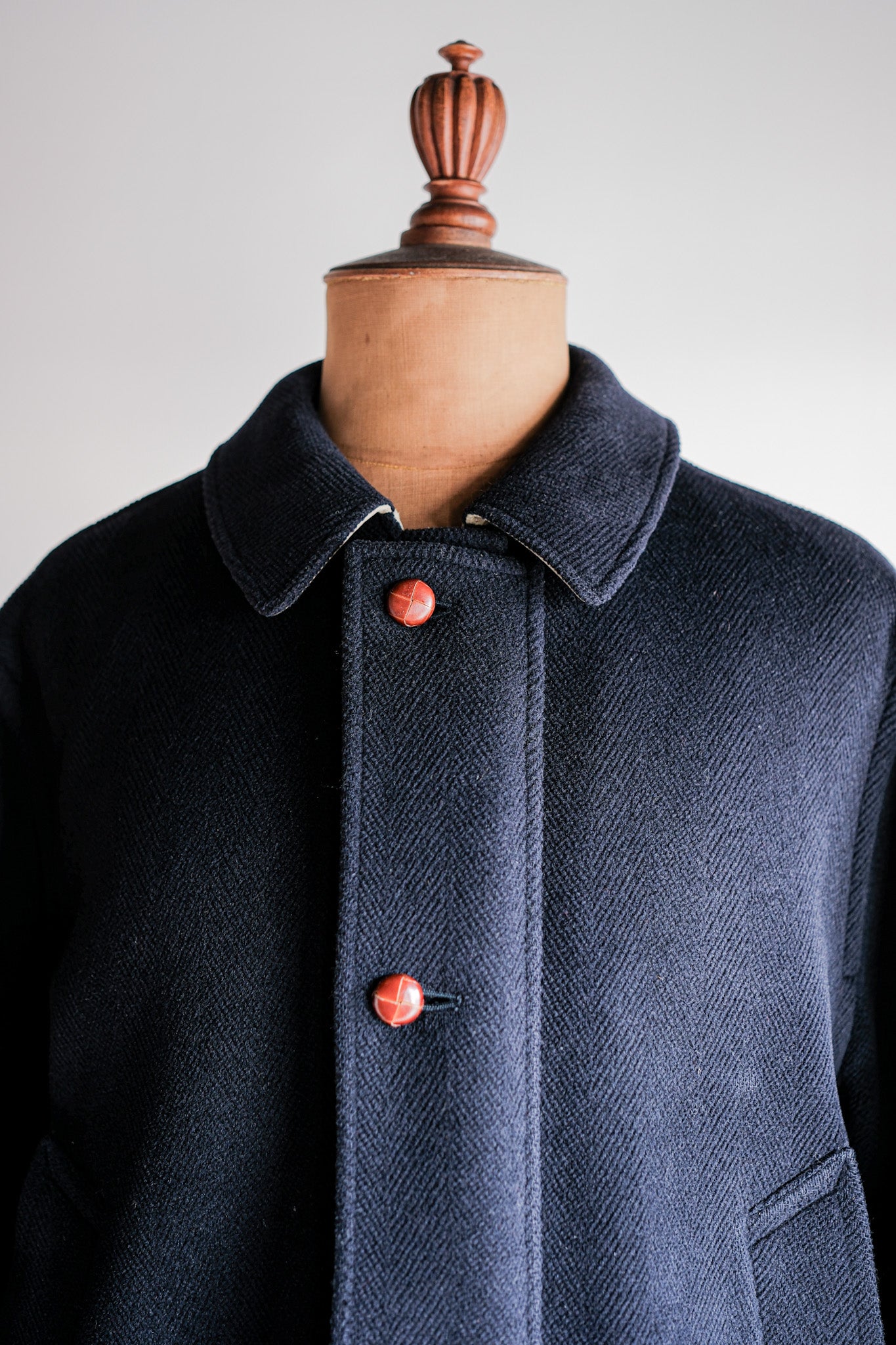 ［~90's］Old INVERTERE HBT Wool Jacket With Chin Strap Size.40 "Moorbrook"