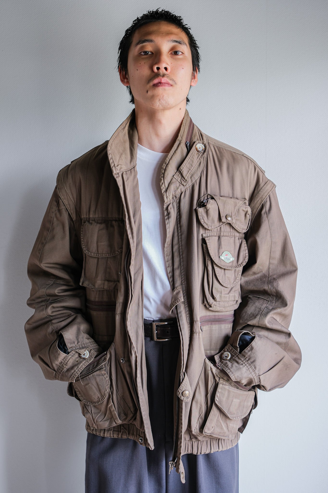 ［~90's］Old Renoma Paris Detachable Sleeve Multi Pocket Jacket With Liner