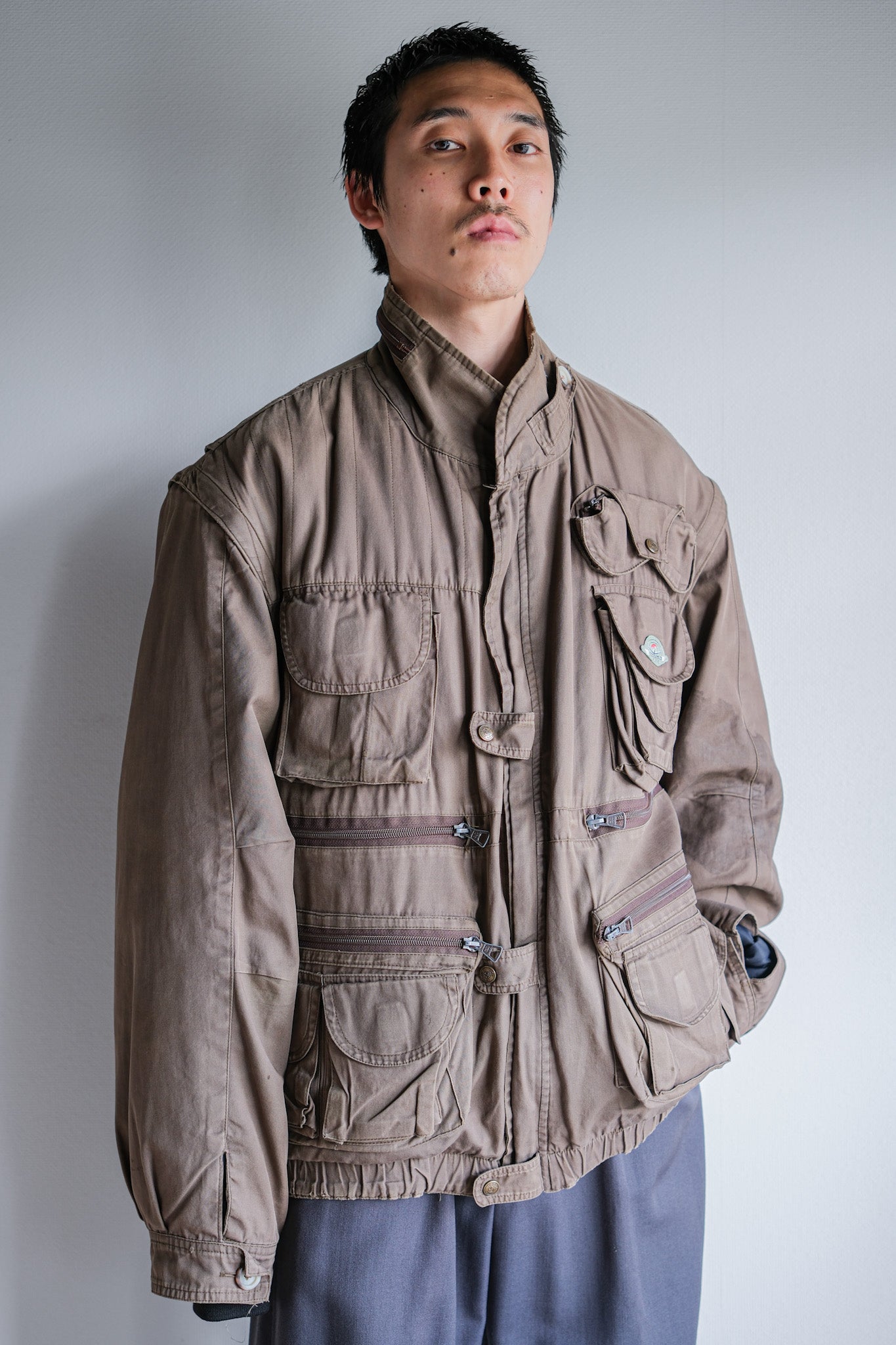 ［~90's］Old Renoma Paris Detachable Sleeve Multi Pocket Jacket With Liner