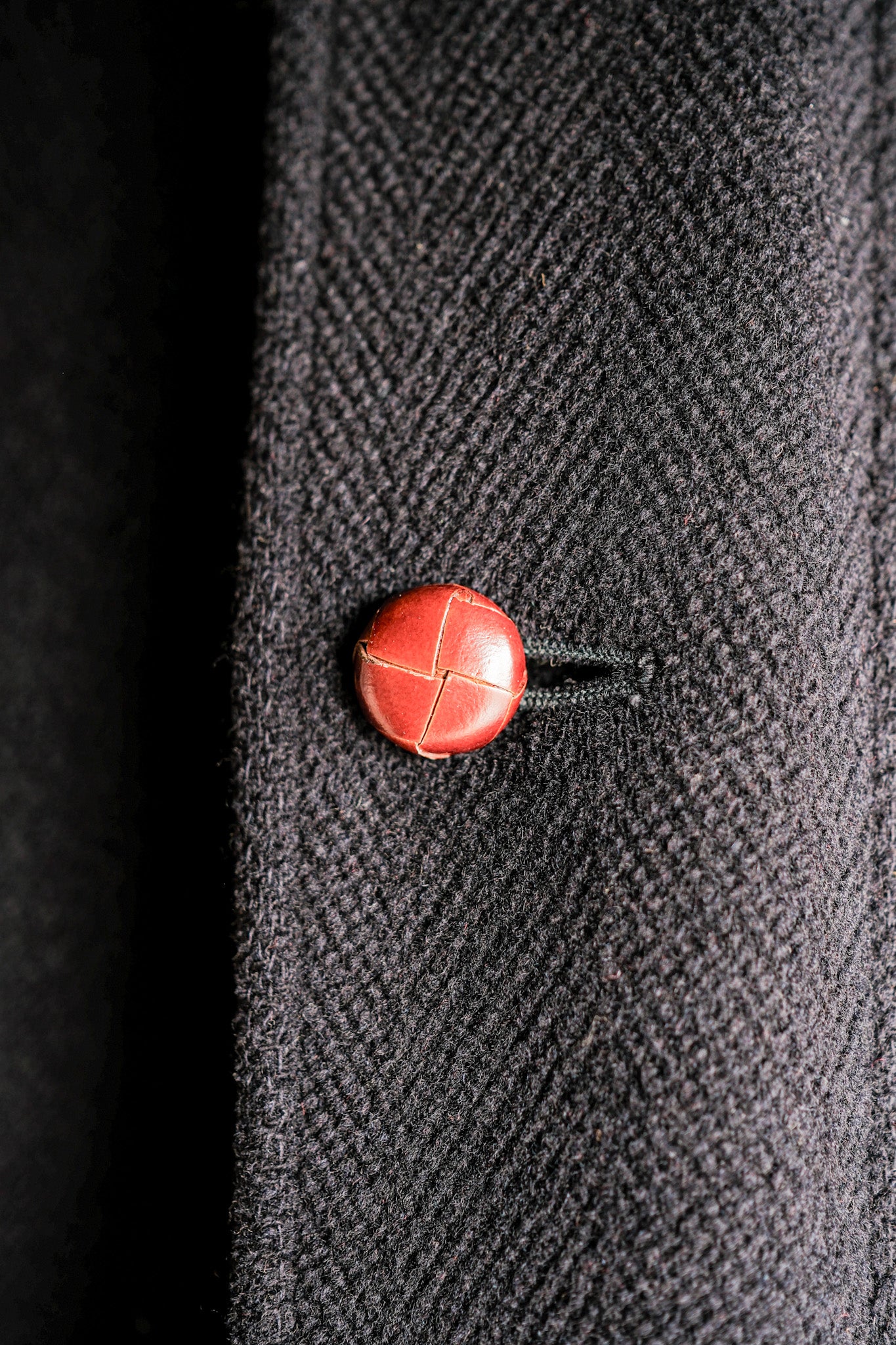 ［~90's］Old INVERTERE HBT Wool Jacket With Chin Strap Size.40 "Moorbrook"