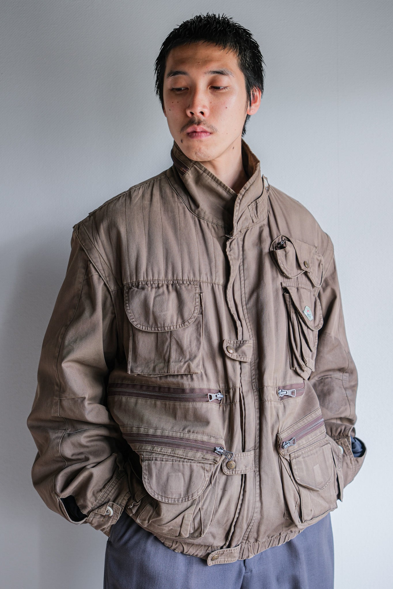 ［~90's］Old Renoma Paris Detachable Sleeve Multi Pocket Jacket With Liner