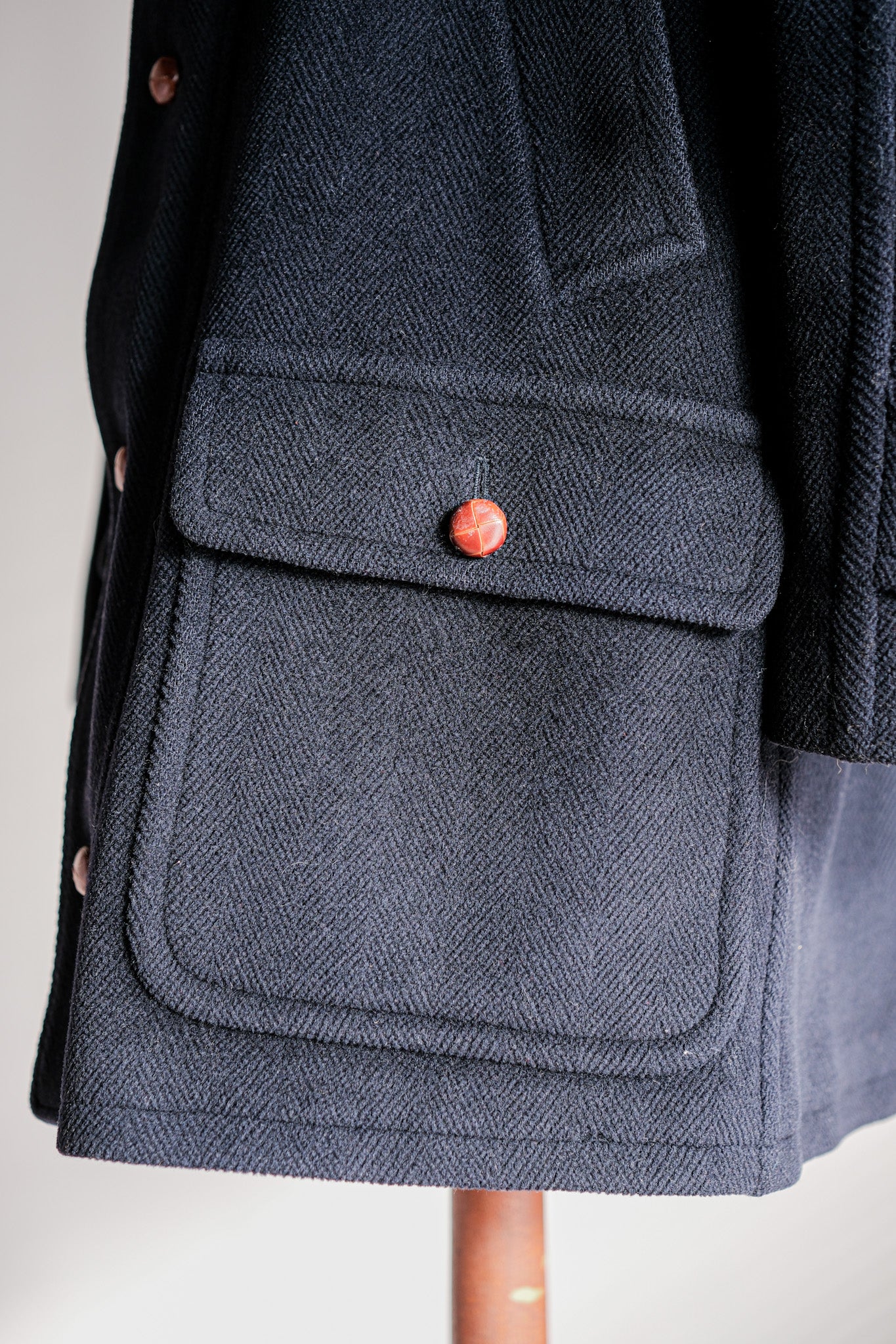 ［~90's］Old INVERTERE HBT Wool Jacket With Chin Strap Size.40 "Moorbrook"