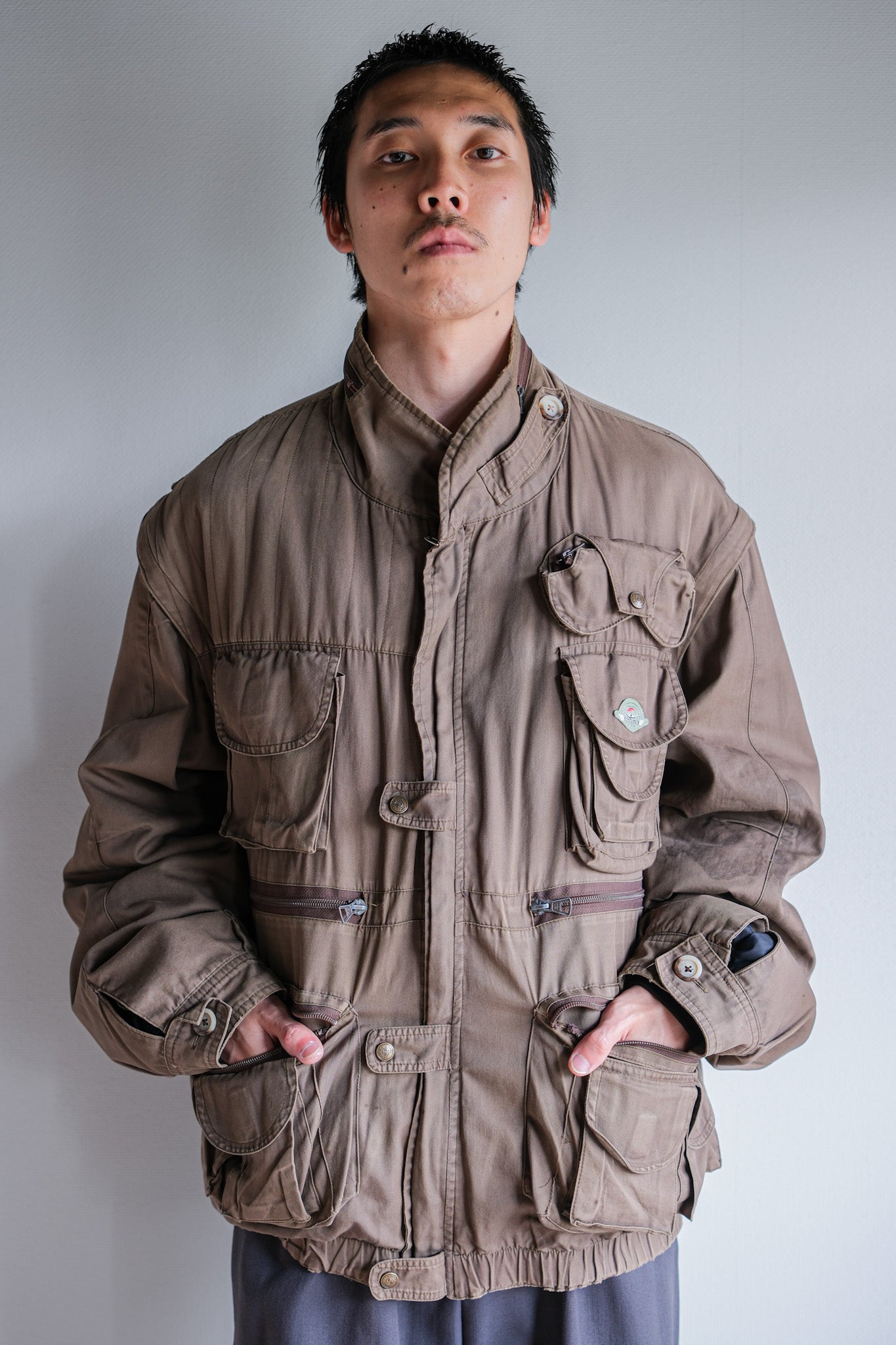 ［~90's］Old Renoma Paris Detachable Sleeve Multi Pocket Jacket With Liner